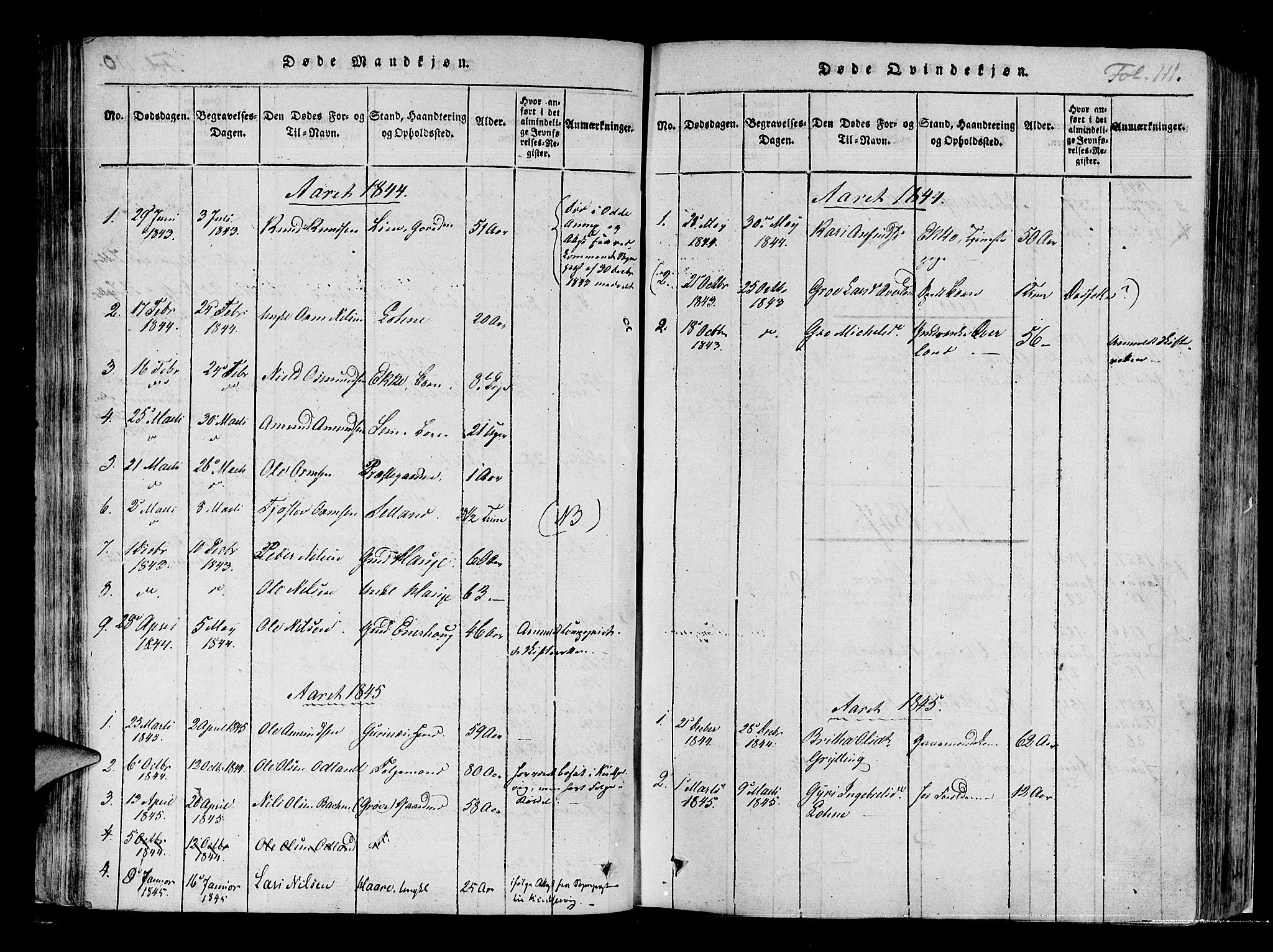 Røldal sokneprestembete, SAB/A-100247: Parish register (official) no. A 2, 1817-1856, p. 111