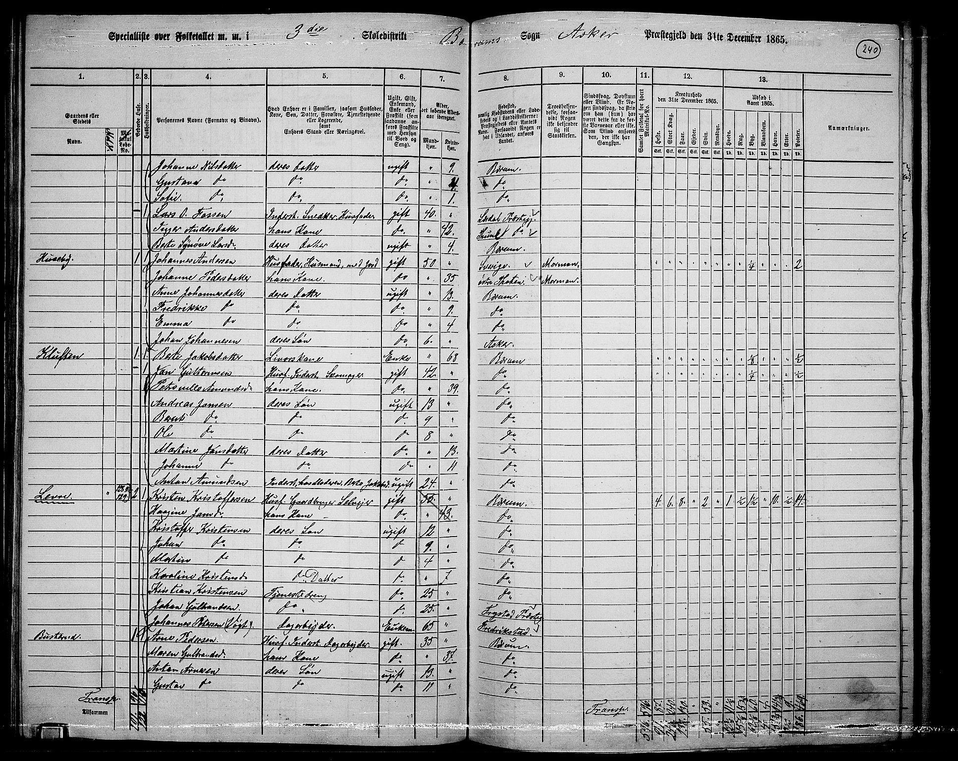 RA, 1865 census for Asker, 1865, p. 232