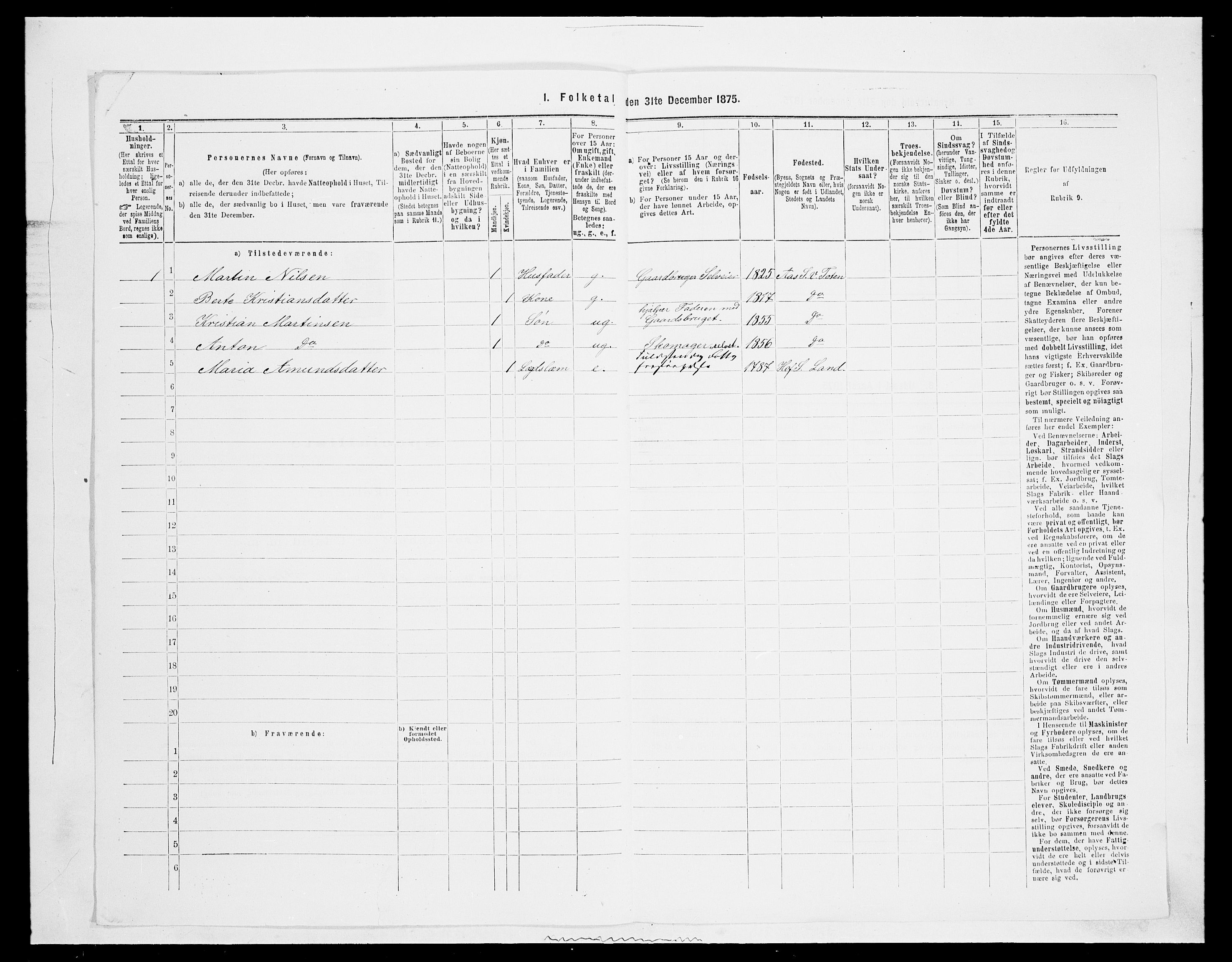 SAH, 1875 census for 0529P Vestre Toten, 1875, p. 910