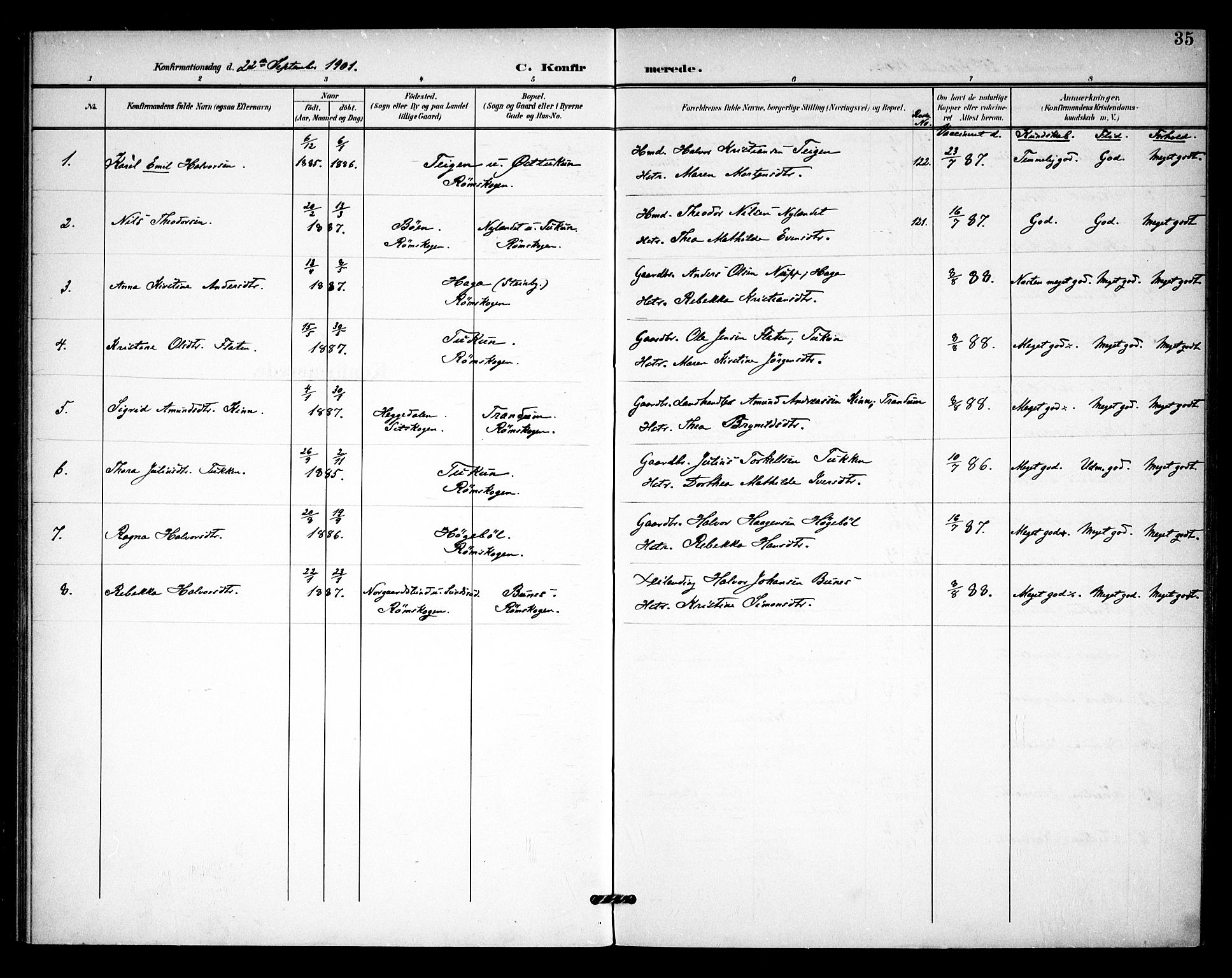 Rødenes prestekontor Kirkebøker, AV/SAO-A-2005/F/Fb/L0003: Parish register (official) no. II 3, 1901-1910, p. 35