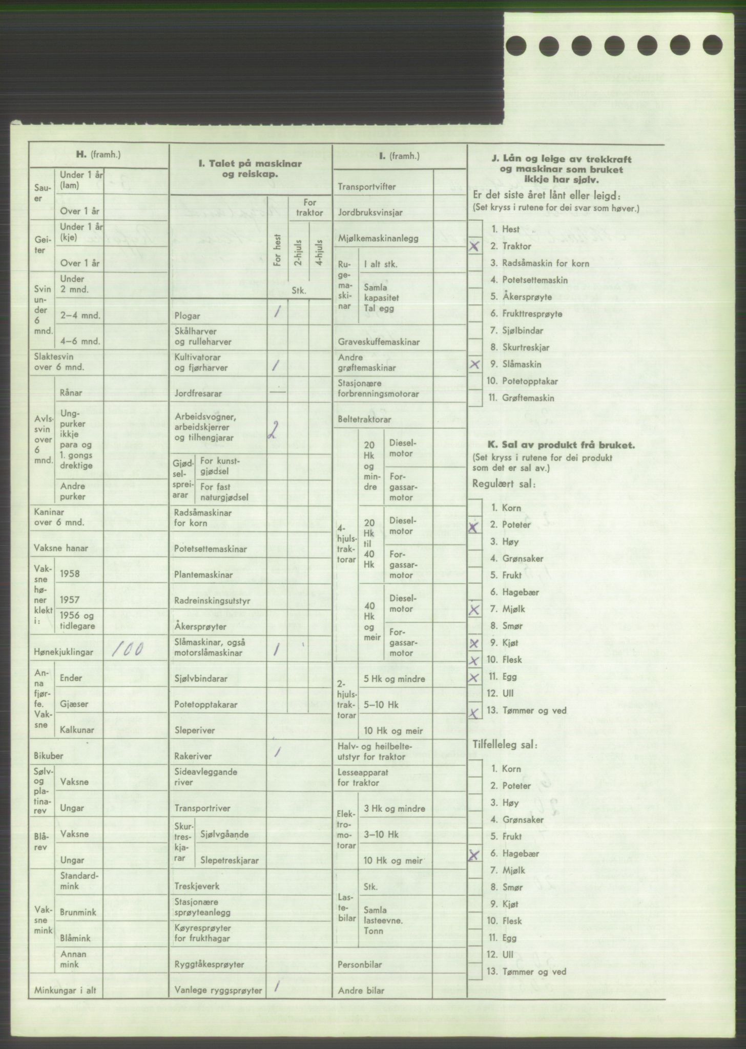 Statistisk sentralbyrå, Næringsøkonomiske emner, Jordbruk, skogbruk, jakt, fiske og fangst, AV/RA-S-2234/G/Gd/L0373: Rogaland: 1130 Strand (kl. 1-2), 1131 Årdal og 1132 Fister, 1959, p. 1750