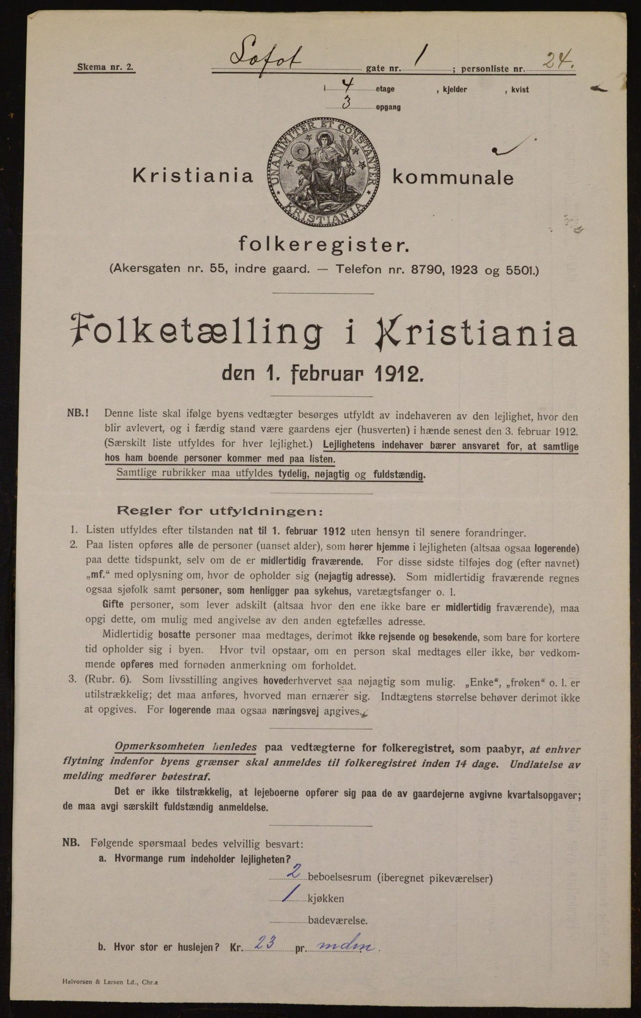 OBA, Municipal Census 1912 for Kristiania, 1912, p. 58759