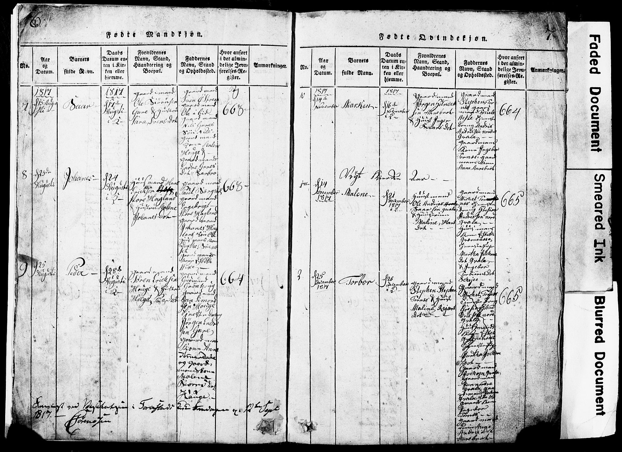 Torvastad sokneprestkontor, SAST/A -101857/H/Ha/Hab/L0002: Parish register (copy) no. B 2, 1817-1834, p. 6-7