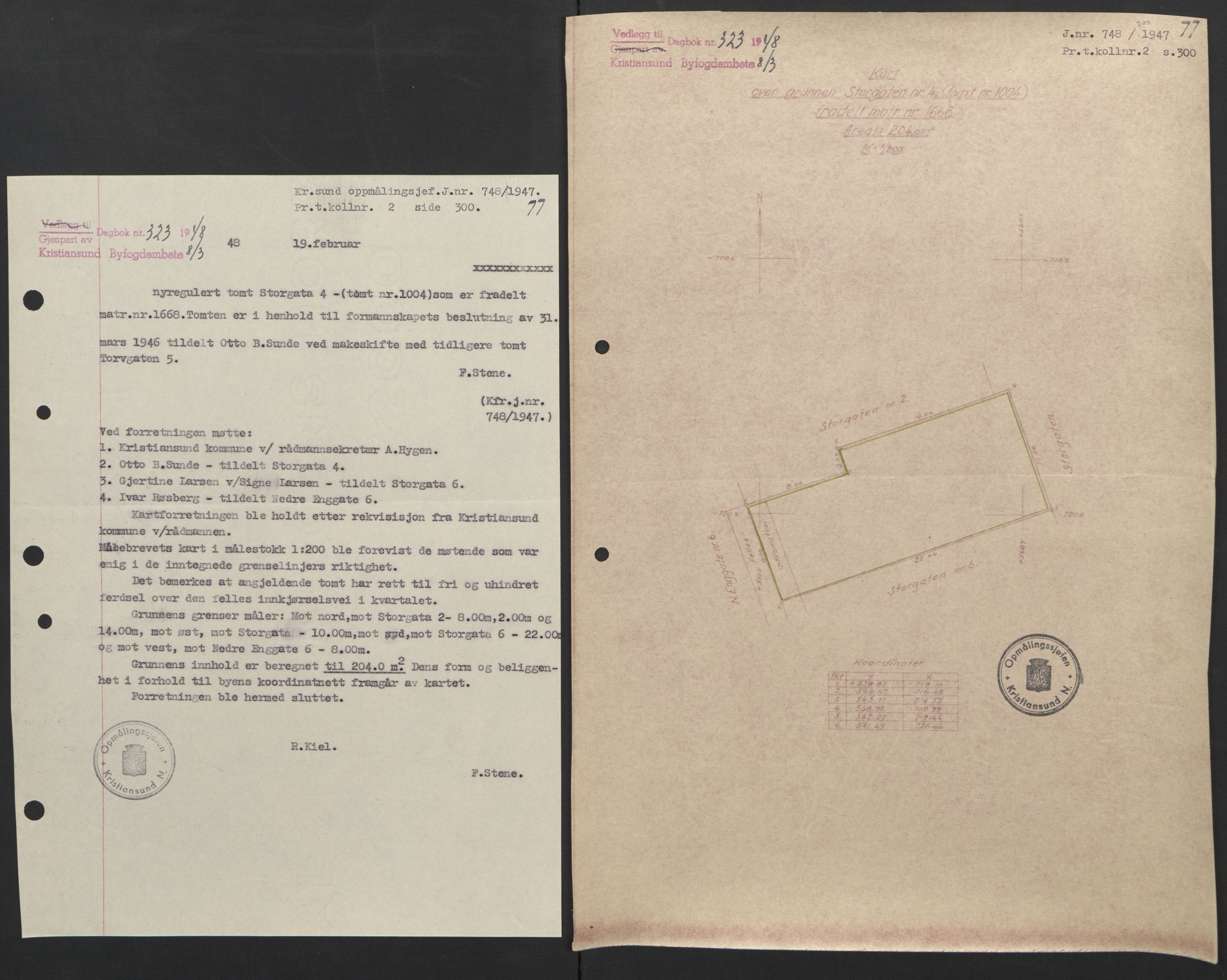 Kristiansund byfogd, AV/SAT-A-4587/A/27: Mortgage book no. 42, 1947-1950, Diary no: : 323/1948