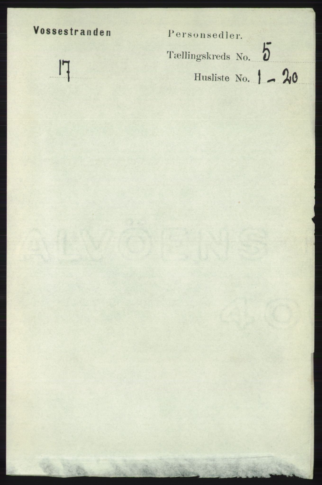 RA, 1891 census for 1236 Vossestrand, 1891, p. 1895