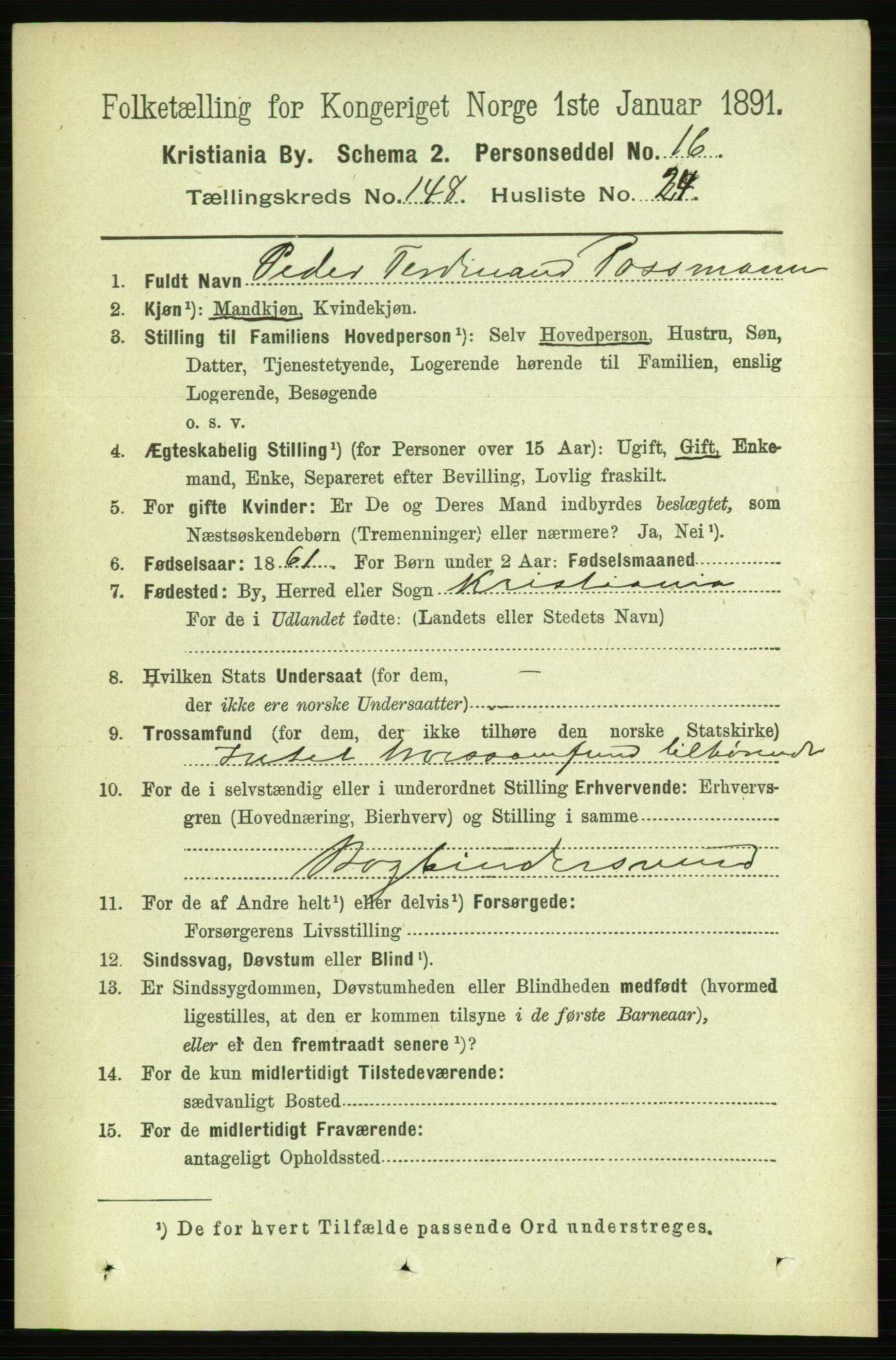 RA, 1891 census for 0301 Kristiania, 1891, p. 82685