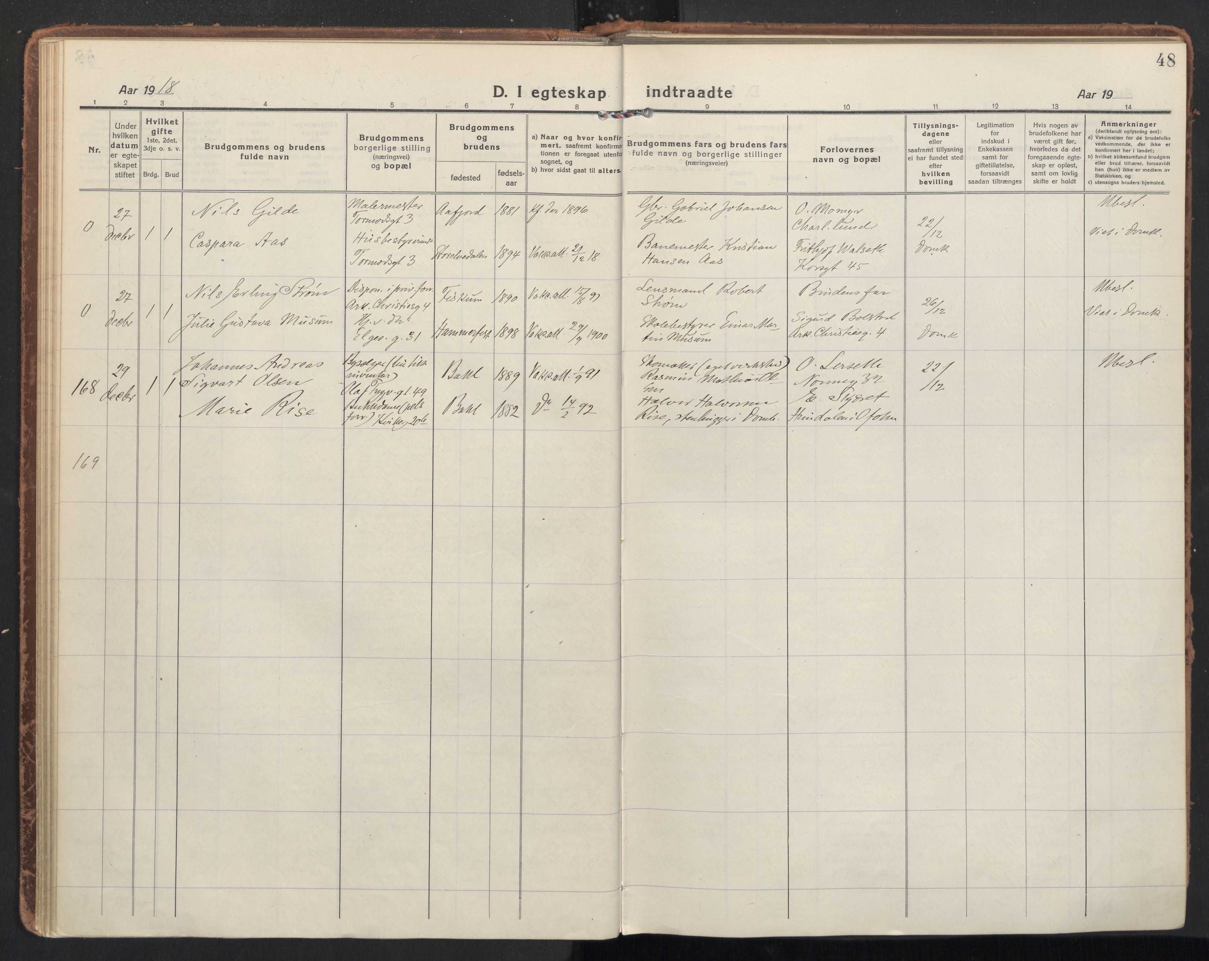 Ministerialprotokoller, klokkerbøker og fødselsregistre - Sør-Trøndelag, SAT/A-1456/604/L0206: Parish register (official) no. 604A26, 1917-1931, p. 48
