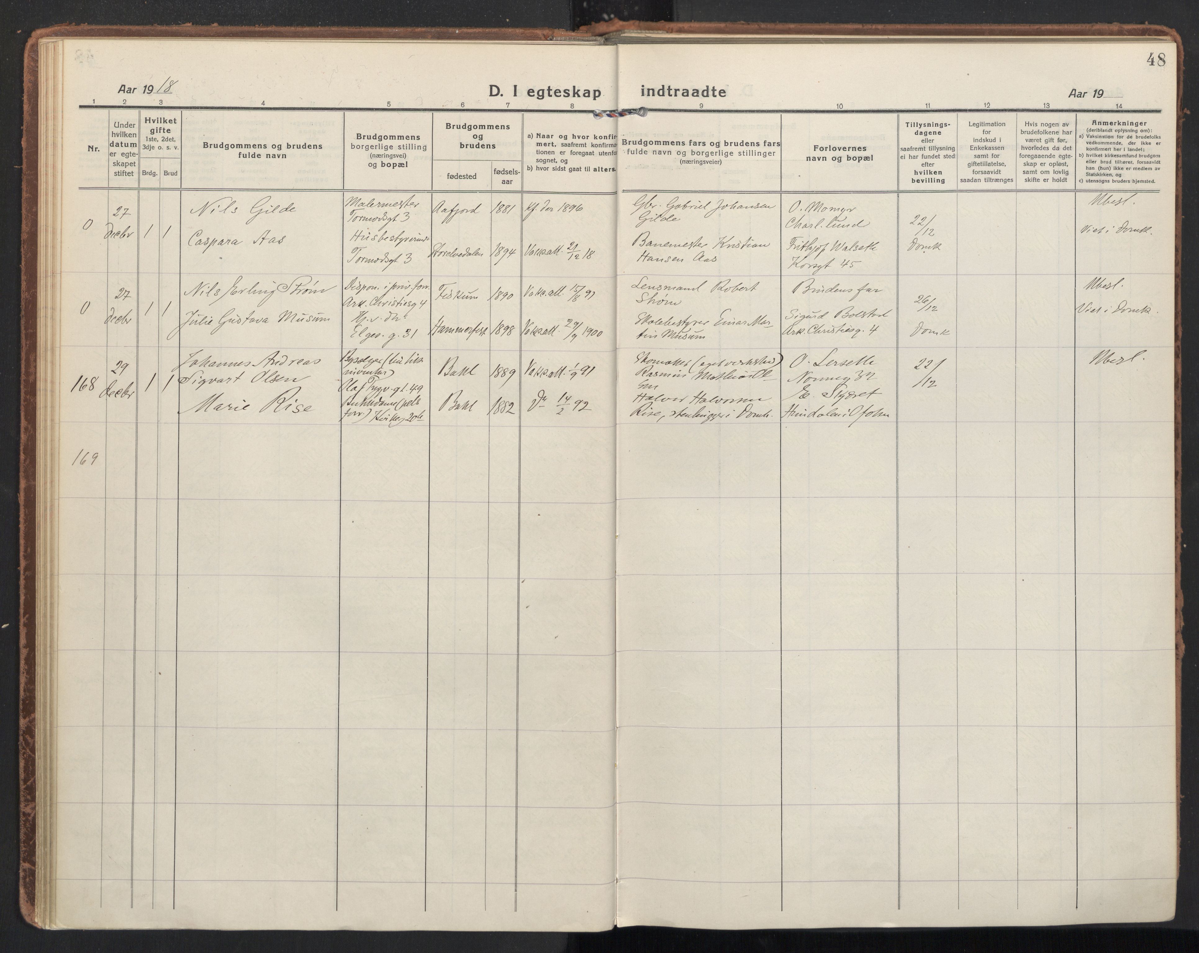 Ministerialprotokoller, klokkerbøker og fødselsregistre - Sør-Trøndelag, AV/SAT-A-1456/604/L0206: Parish register (official) no. 604A26, 1917-1931, p. 48