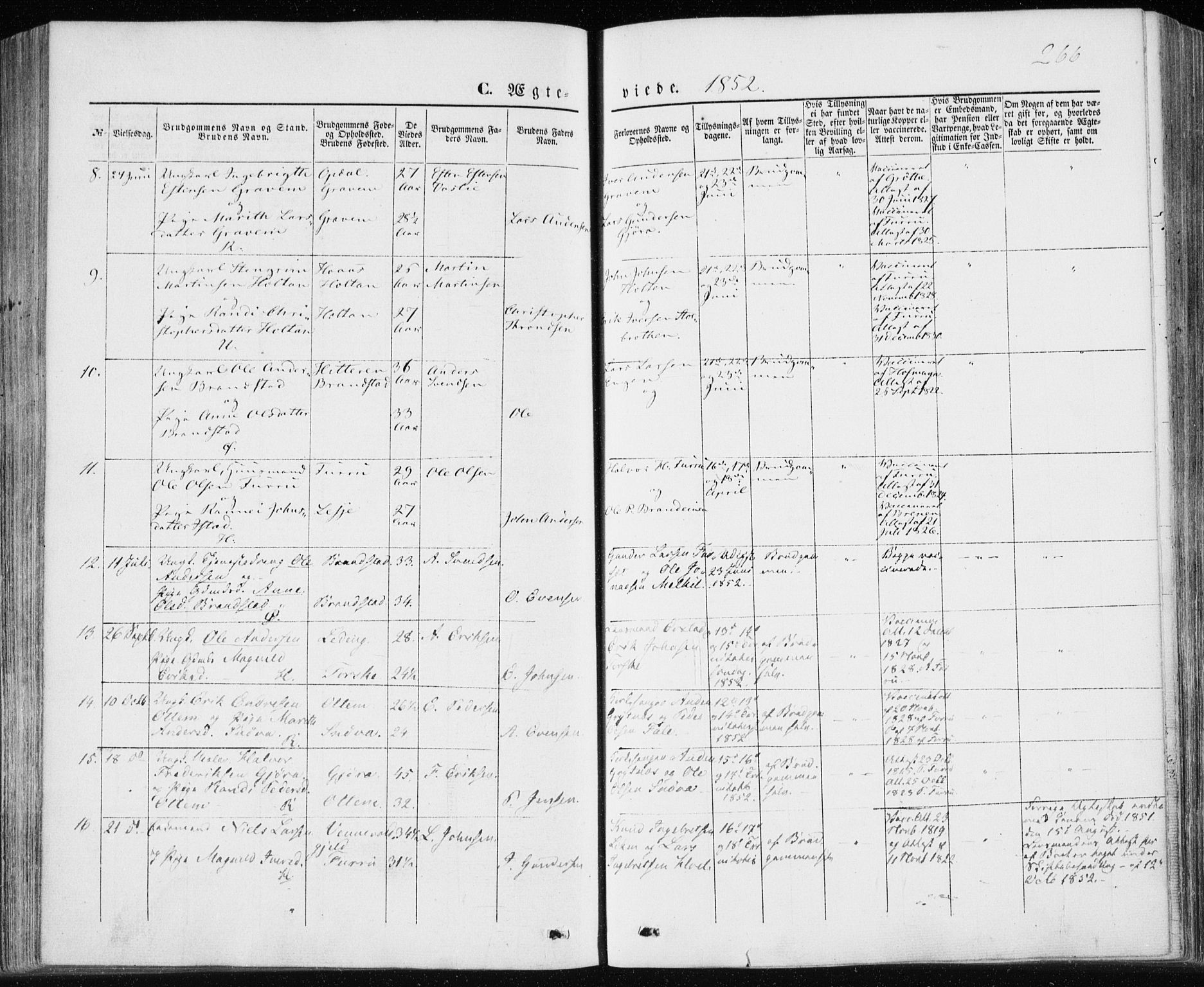 Ministerialprotokoller, klokkerbøker og fødselsregistre - Møre og Romsdal, AV/SAT-A-1454/590/L1013: Parish register (official) no. 590A05, 1847-1877, p. 266