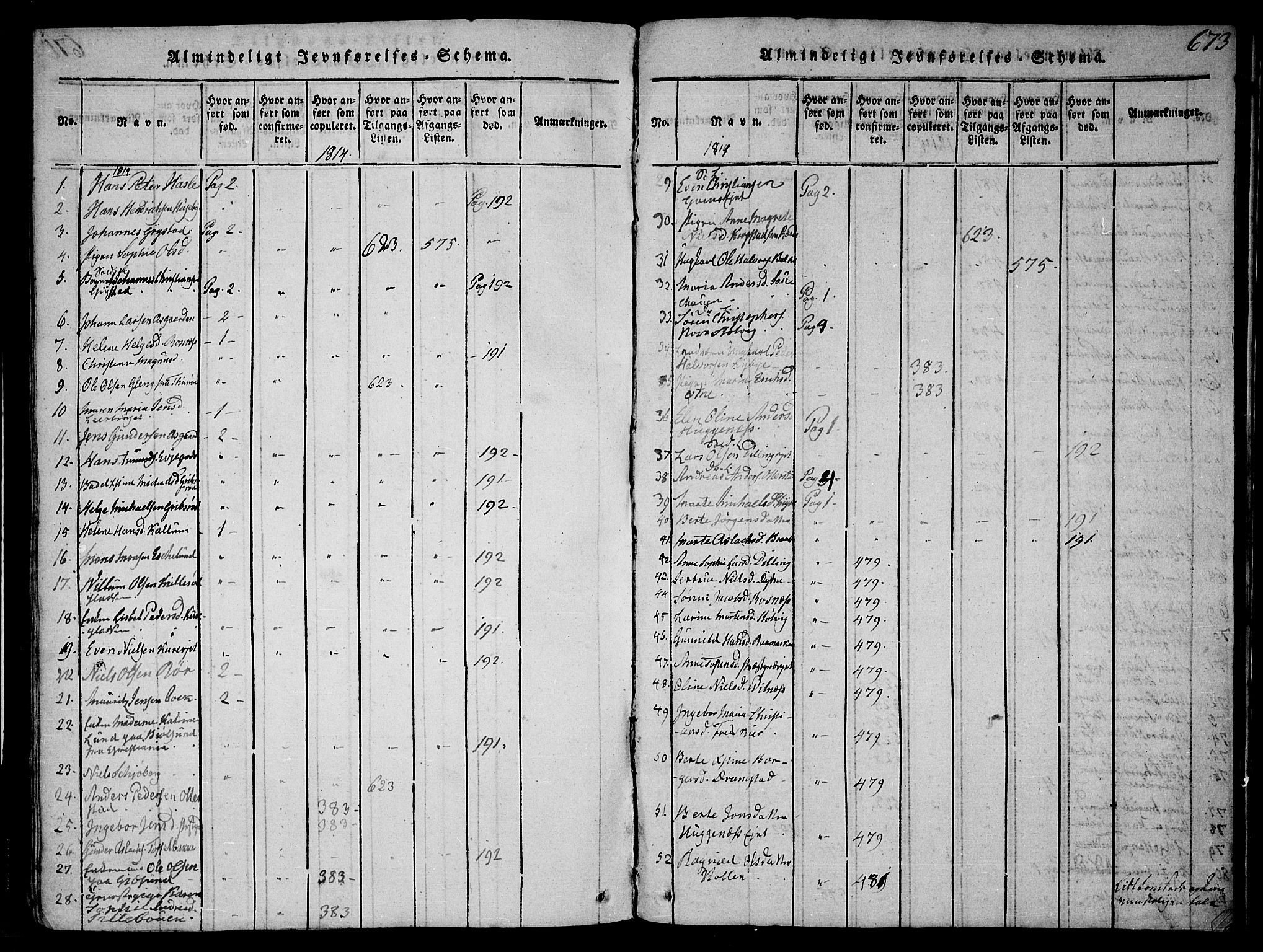 Rygge prestekontor Kirkebøker, SAO/A-10084b/F/Fa/L0003: Parish register (official) no. 3, 1814-1836, p. 672-673