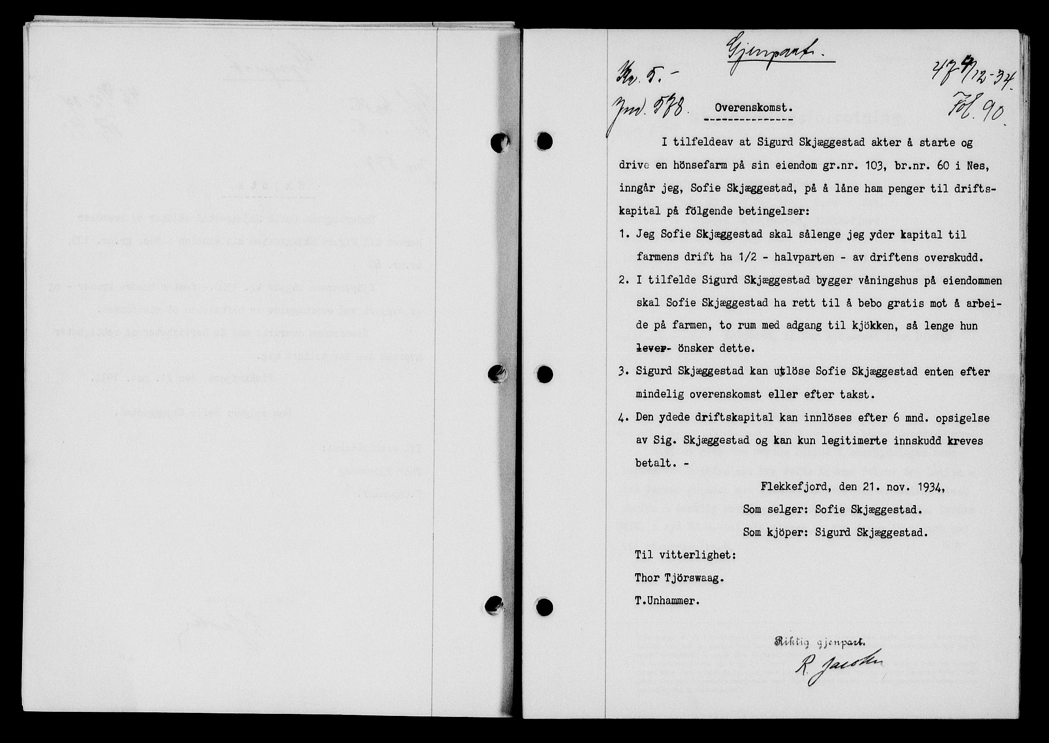 Flekkefjord sorenskriveri, SAK/1221-0001/G/Gb/Gba/L0051: Mortgage book no. 47, 1934-1935, Deed date: 04.12.1934