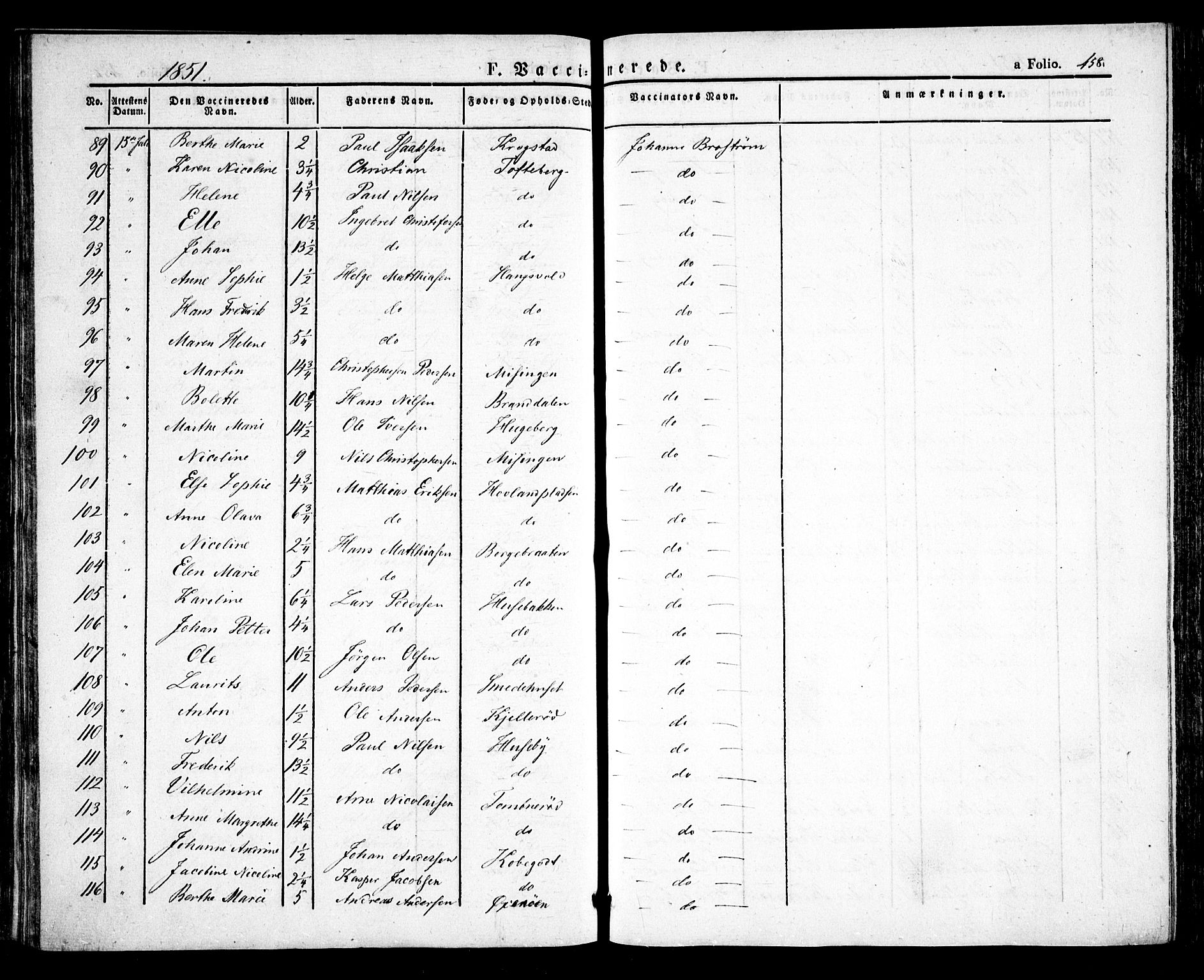 Råde prestekontor kirkebøker, SAO/A-2009/F/Fa/L0005: Parish register (official) no. 5, 1830-1853, p. 458