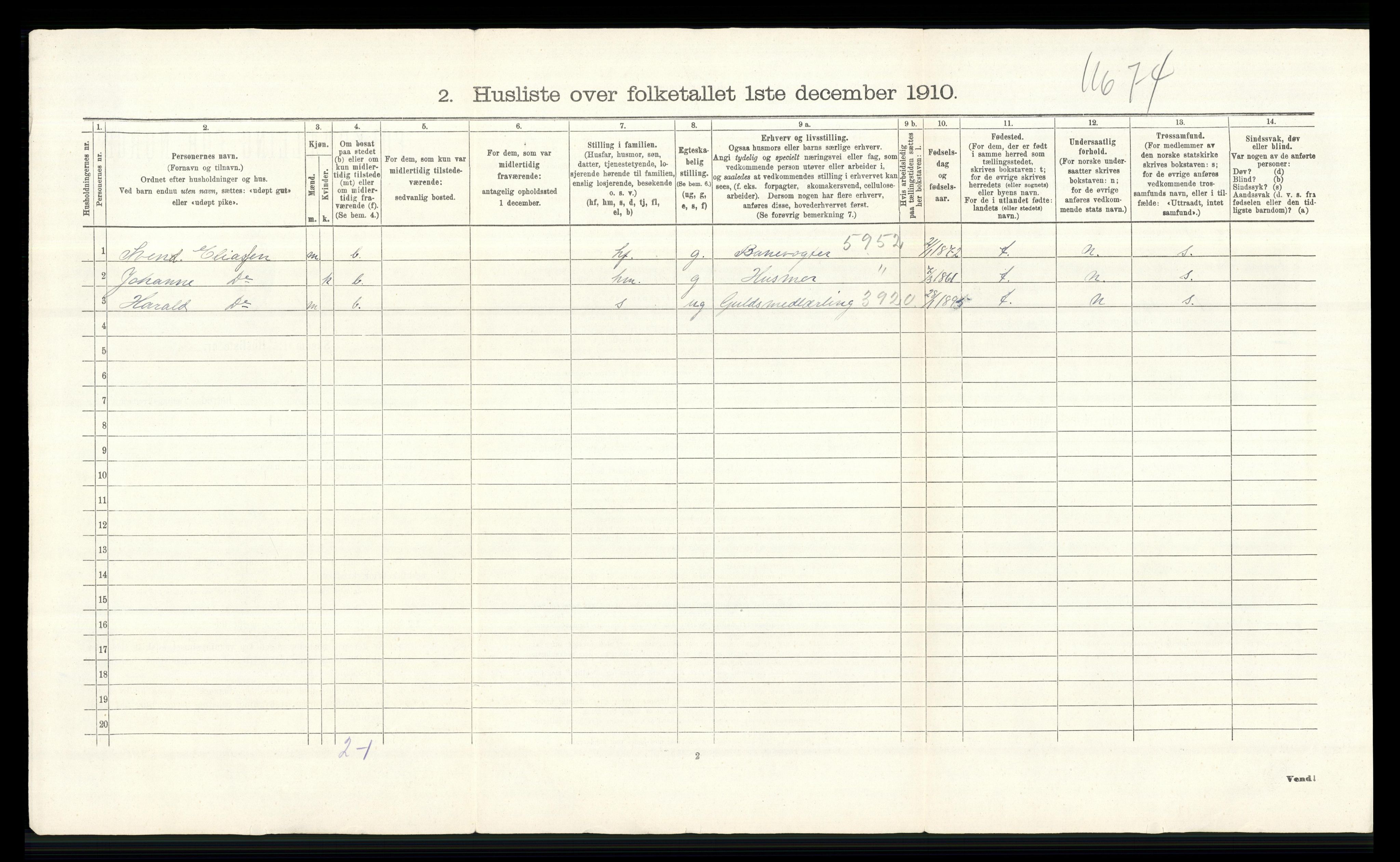 RA, 1910 census for Vang, 1910, p. 710