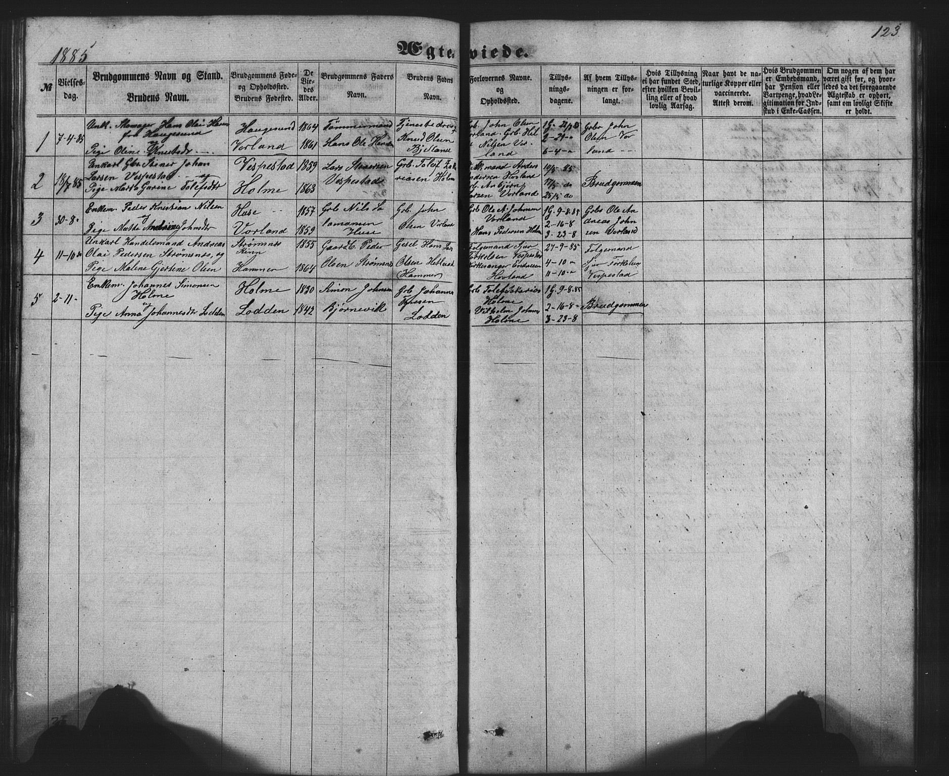 Finnås sokneprestembete, SAB/A-99925/H/Ha/Hab/Habc/L0001: Parish register (copy) no. C 1, 1860-1887, p. 123