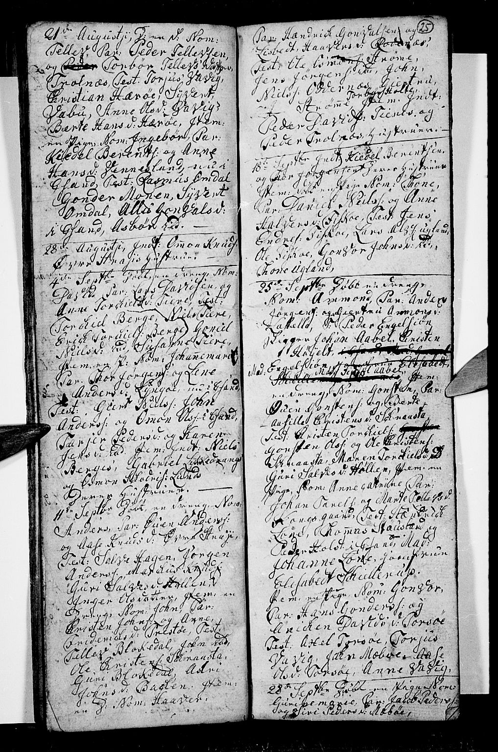 Oddernes sokneprestkontor, AV/SAK-1111-0033/F/Fb/Fba/L0002: Parish register (copy) no. B 2, 1791-1806, p. 25