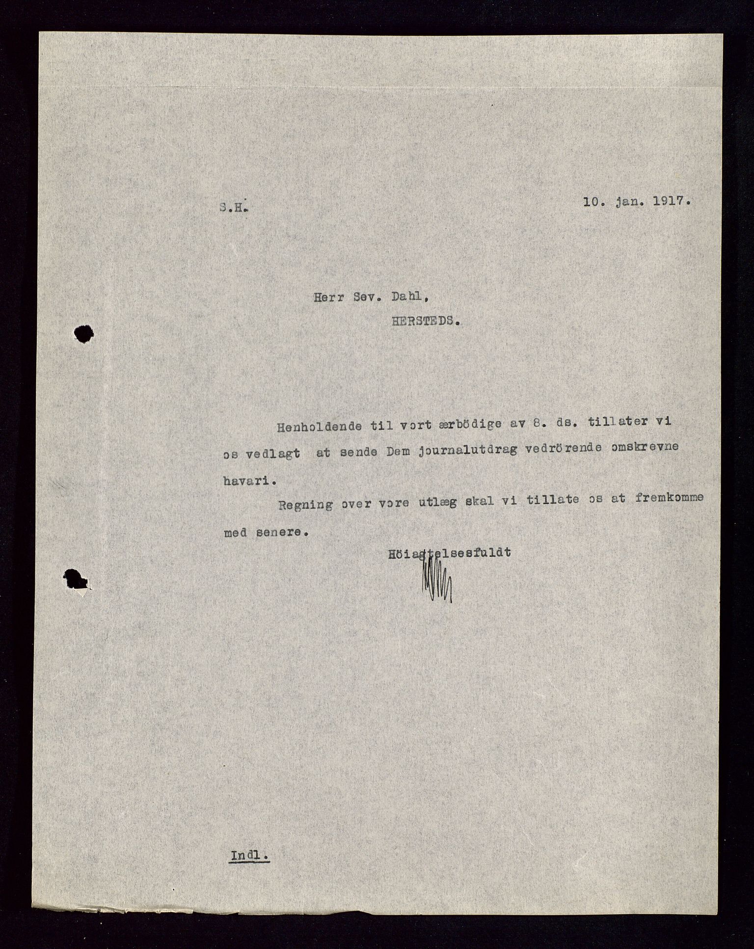 Pa 1521 - A/S Norske Shell, AV/SAST-A-101915/E/Ea/Eaa/L0002: Sjefskorrespondanse, 1917-1918, p. 280