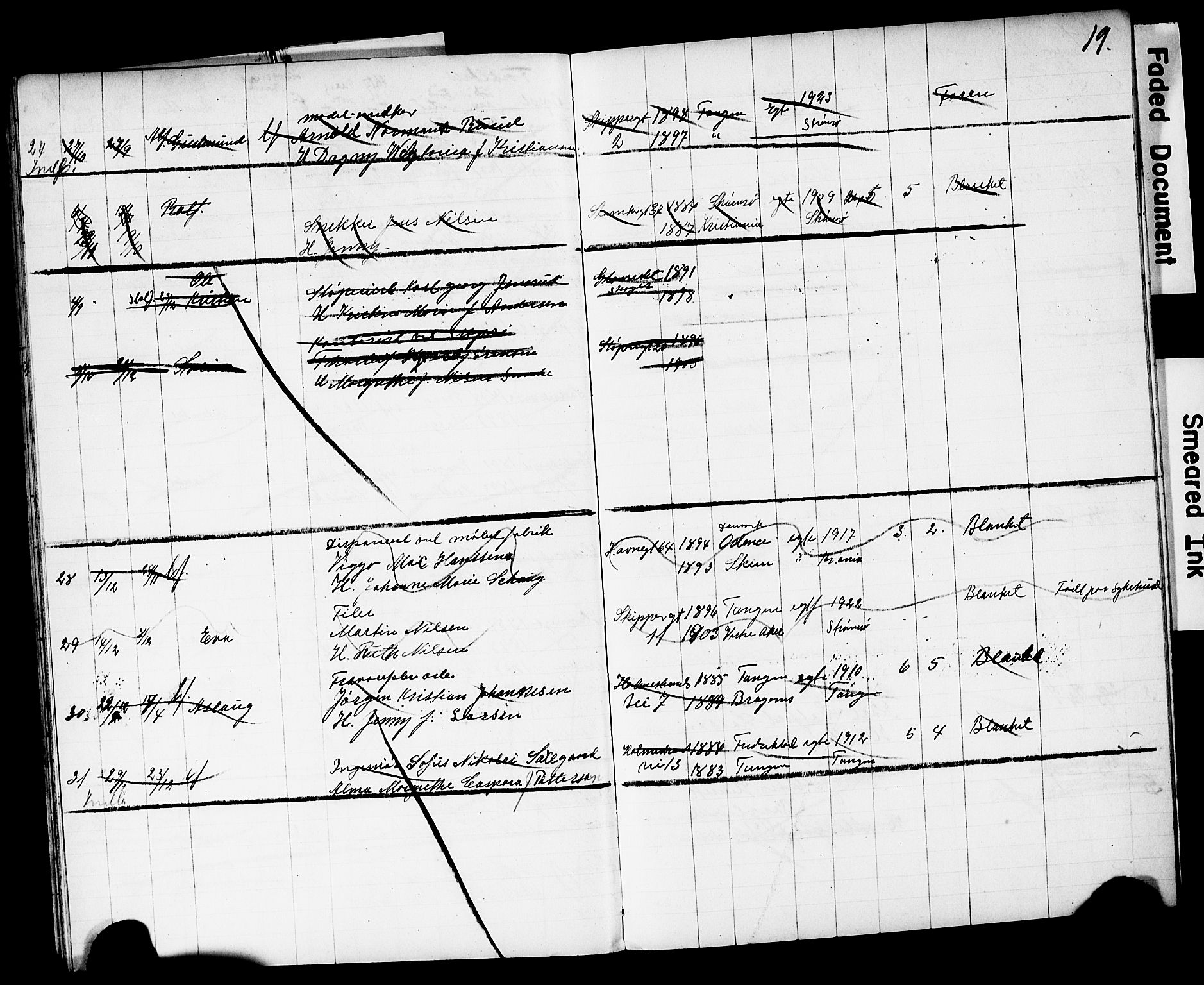 Strømsø kirkebøker, AV/SAKO-A-246/Y/Yb/L0003: Parish register draft no. II 3, 1921-1925, p. 19