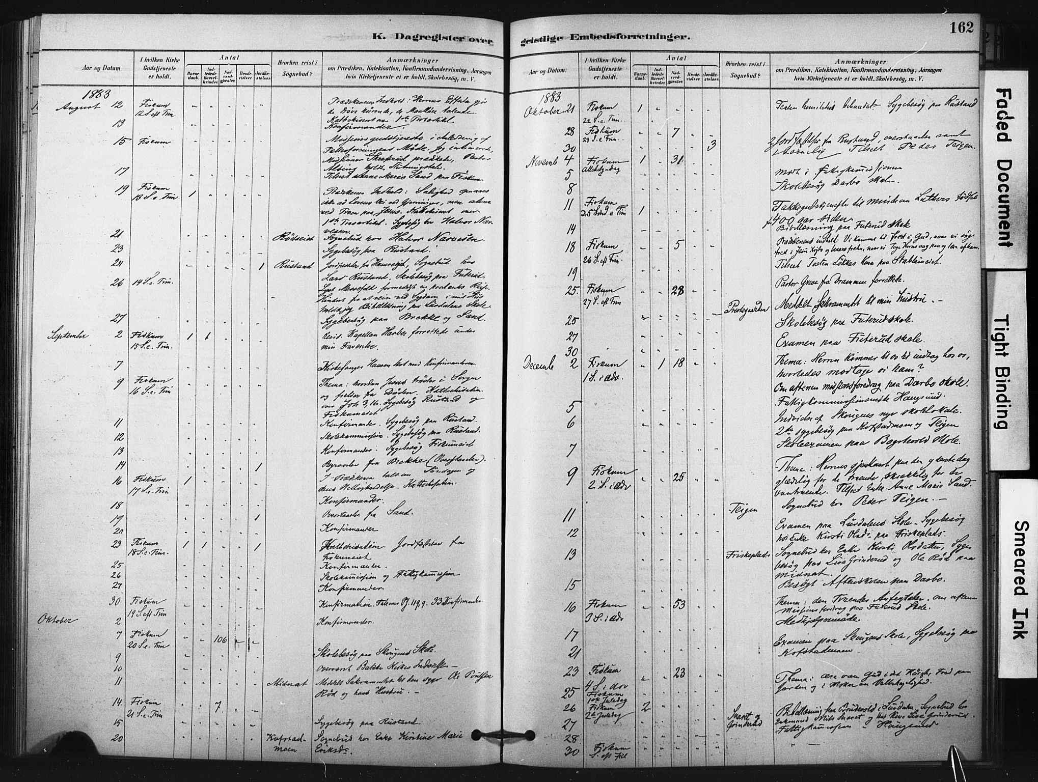 Fiskum kirkebøker, SAKO/A-15/F/Fa/L0002: Parish register (official) no. 2, 1878-1890, p. 162