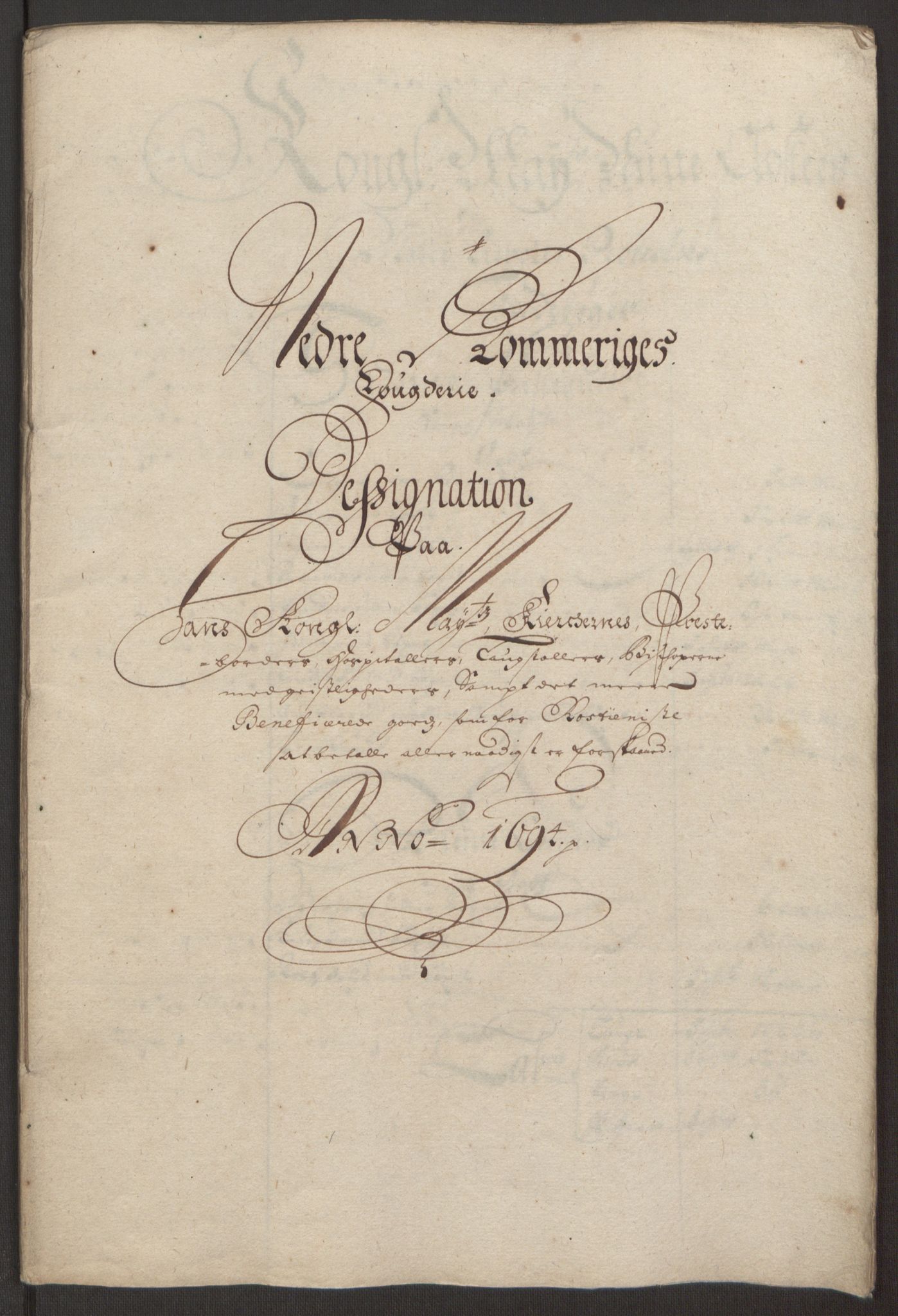 Rentekammeret inntil 1814, Reviderte regnskaper, Fogderegnskap, RA/EA-4092/R11/L0579: Fogderegnskap Nedre Romerike, 1694-1695, p. 165