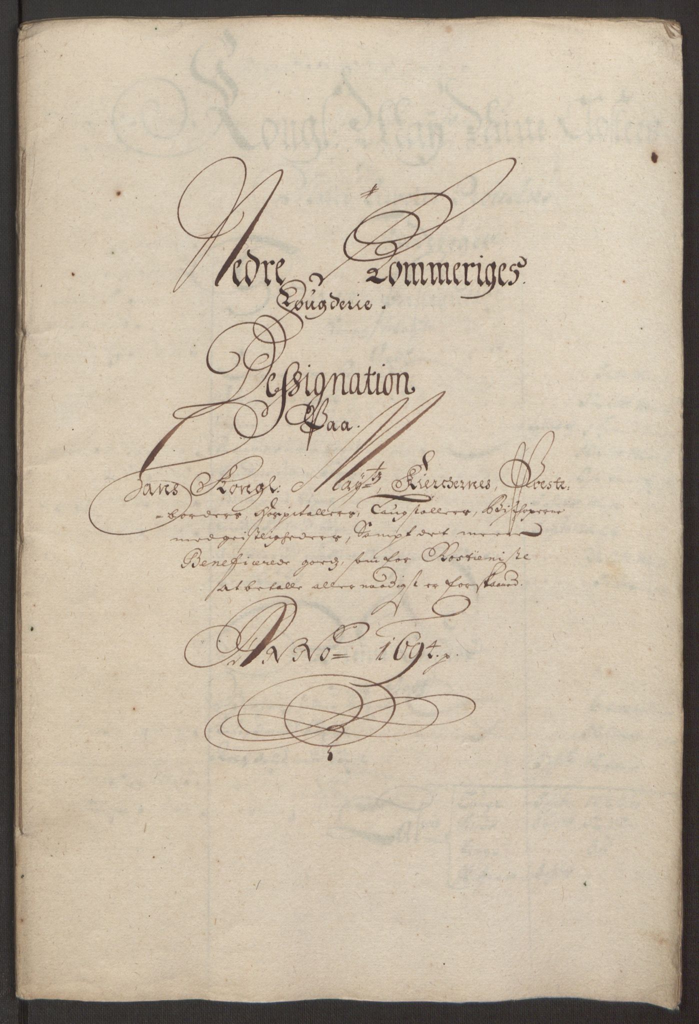 Rentekammeret inntil 1814, Reviderte regnskaper, Fogderegnskap, AV/RA-EA-4092/R11/L0579: Fogderegnskap Nedre Romerike, 1694-1695, p. 165