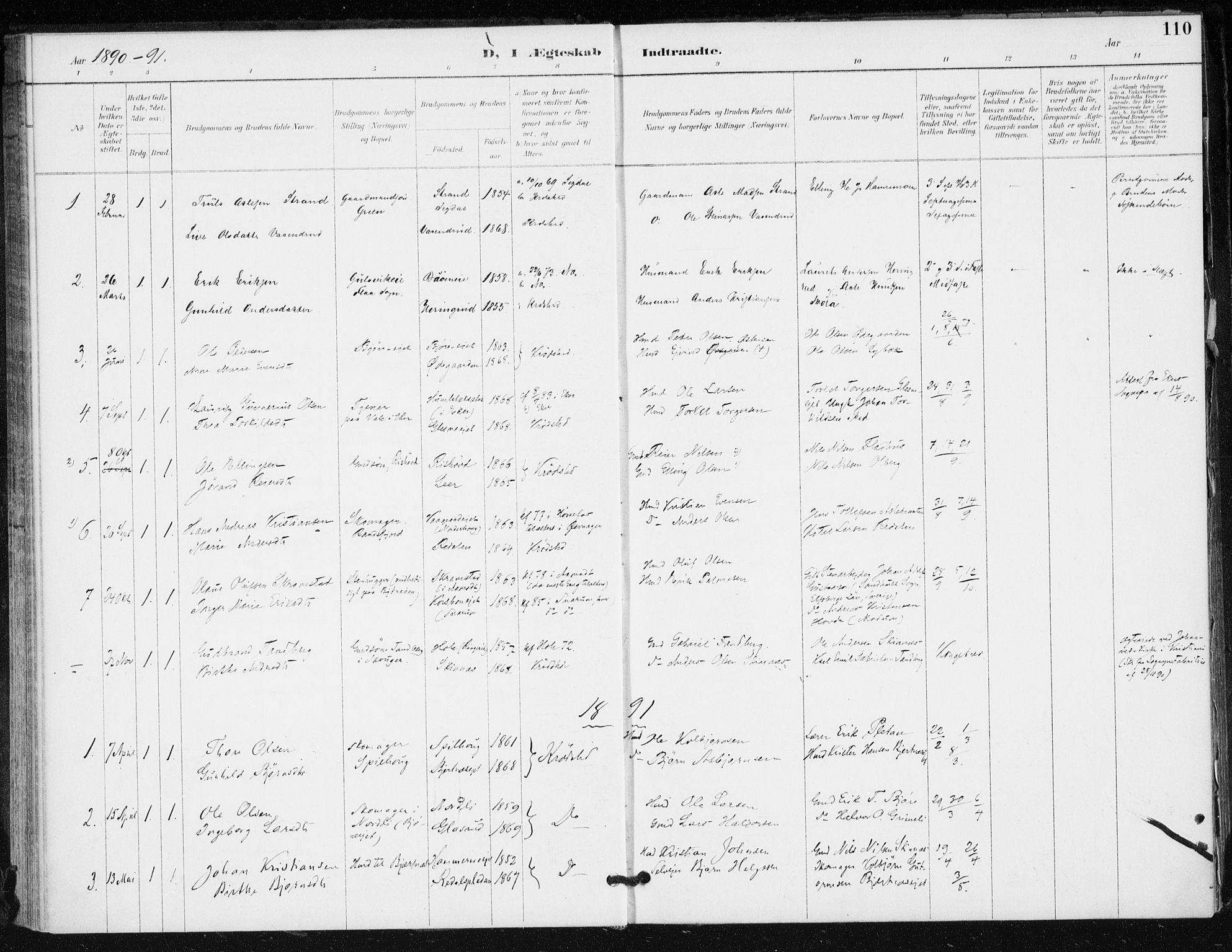 Krødsherad kirkebøker, AV/SAKO-A-19/F/Fa/L0006: Parish register (official) no. 6, 1889-1899, p. 110