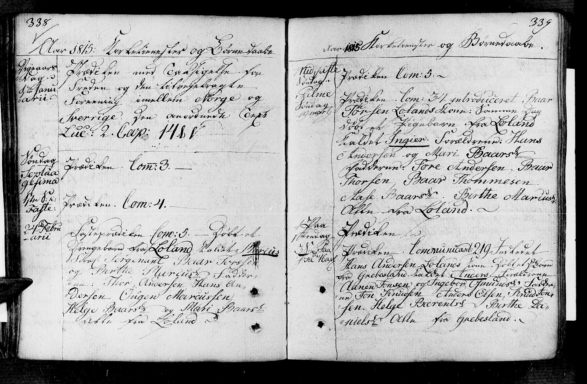 Vennesla sokneprestkontor, AV/SAK-1111-0045/Fa/Fac/L0002: Parish register (official) no. A 2, 1785-1834, p. 338-339