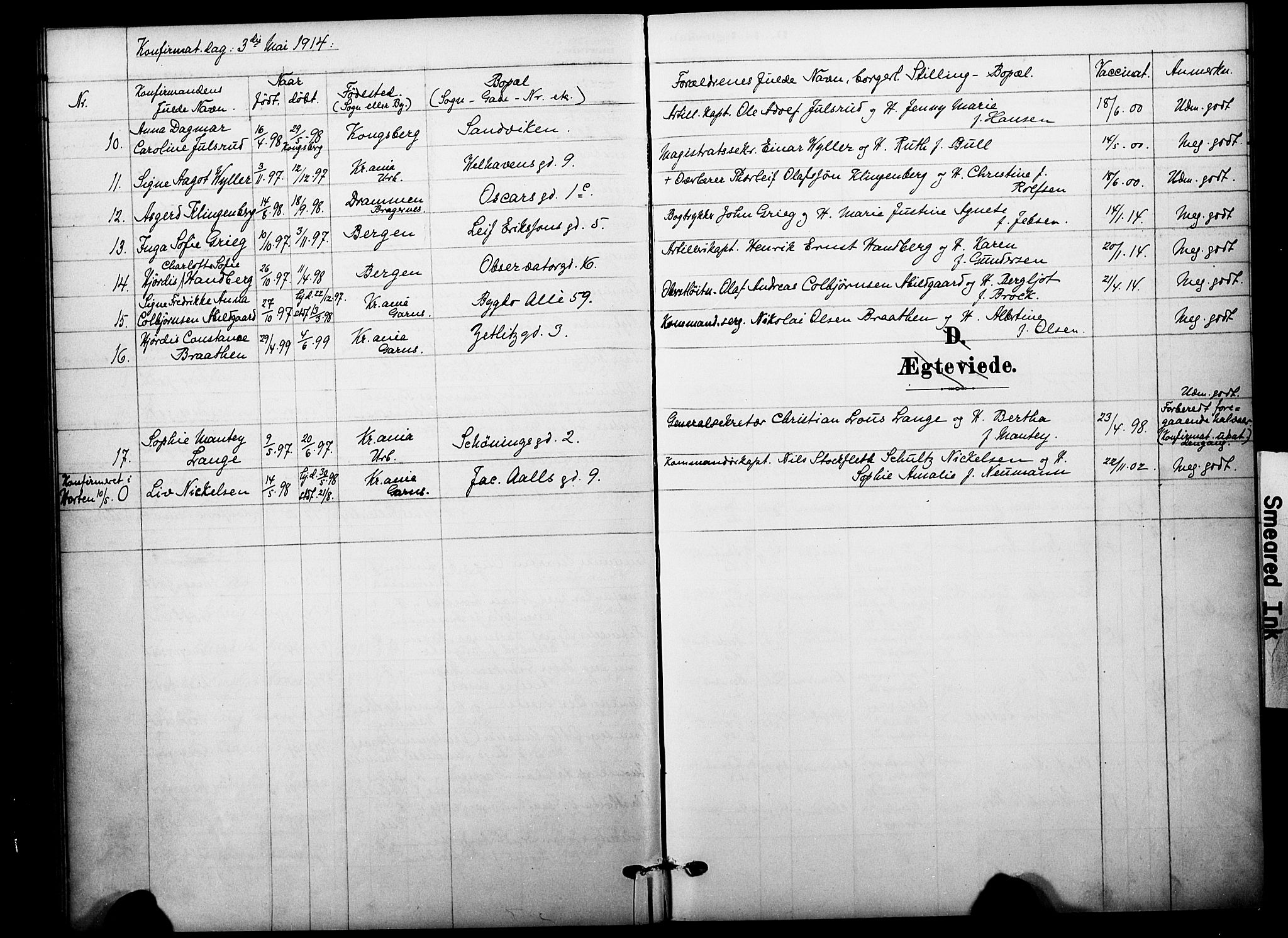 Garnisonsmenigheten Kirkebøker, SAO/A-10846/F/Fa/L0014: Parish register (official) no. 14, 1905-1914