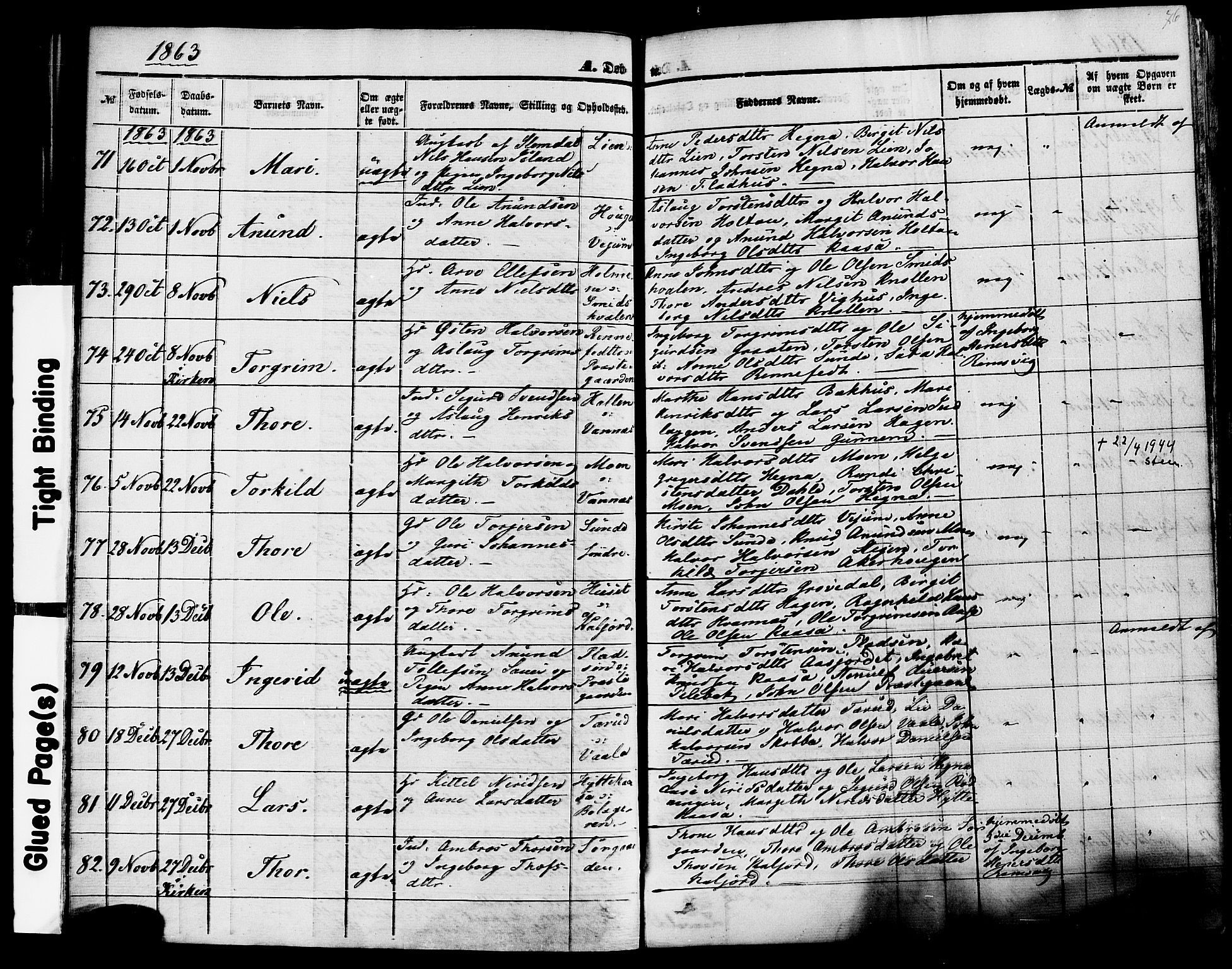 Sauherad kirkebøker, SAKO/A-298/F/Fa/L0007: Parish register (official) no. I 7, 1851-1873, p. 76