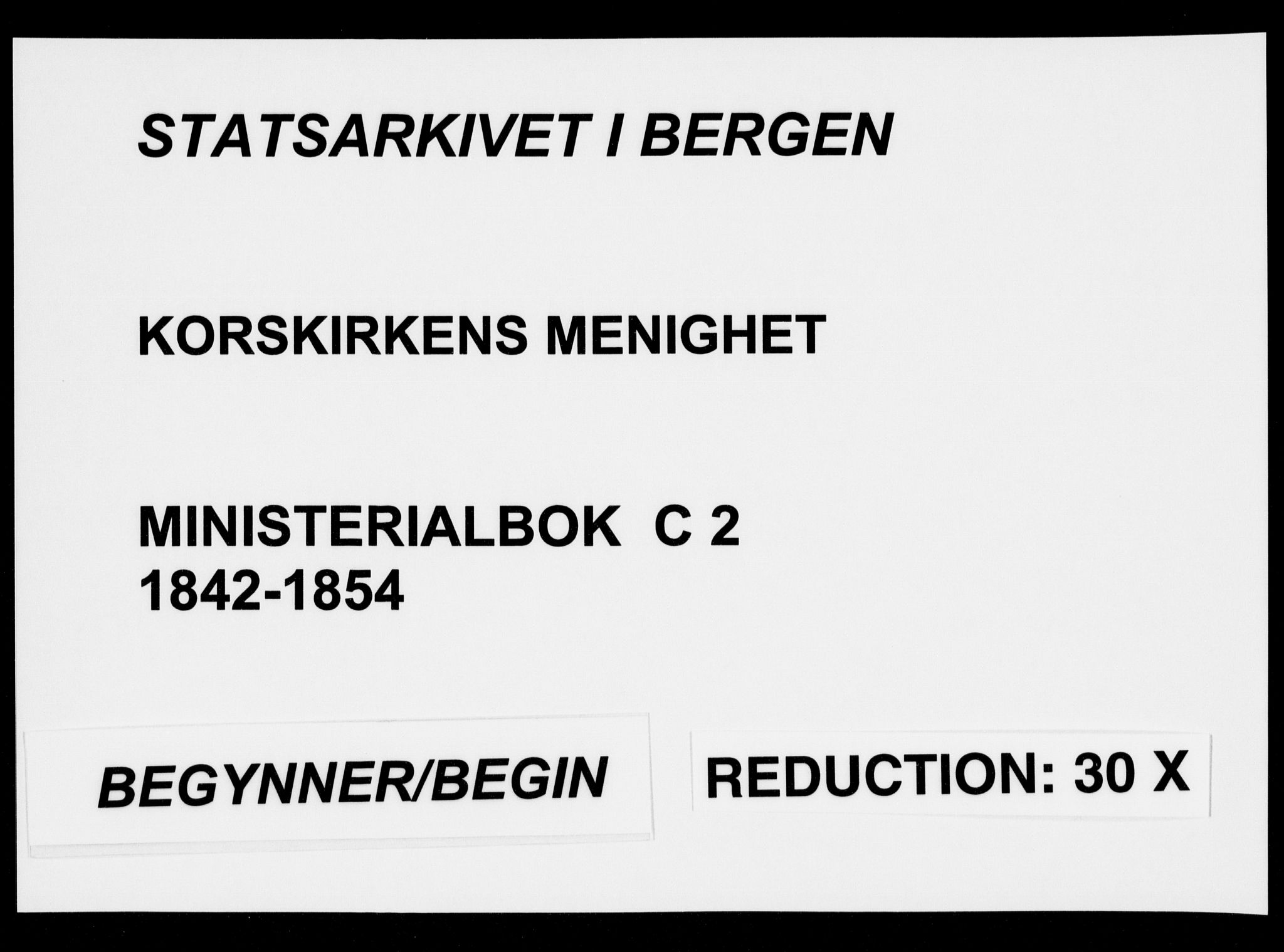 Korskirken sokneprestembete, SAB/A-76101/H/Haa/L0026: Parish register (official) no. C 2, 1842-1854