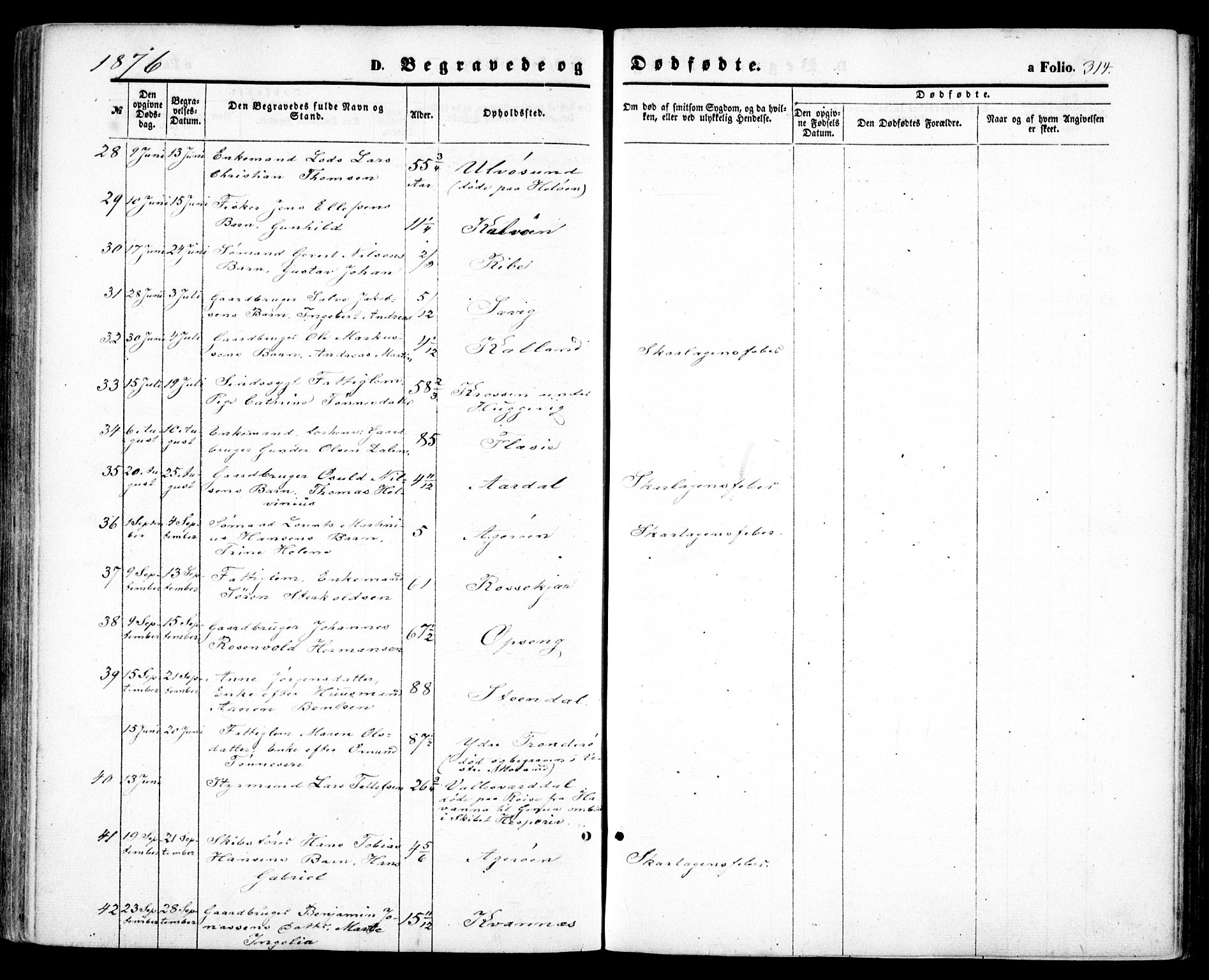 Høvåg sokneprestkontor, SAK/1111-0025/F/Fa/L0004: Parish register (official) no. A 4, 1859-1877, p. 314