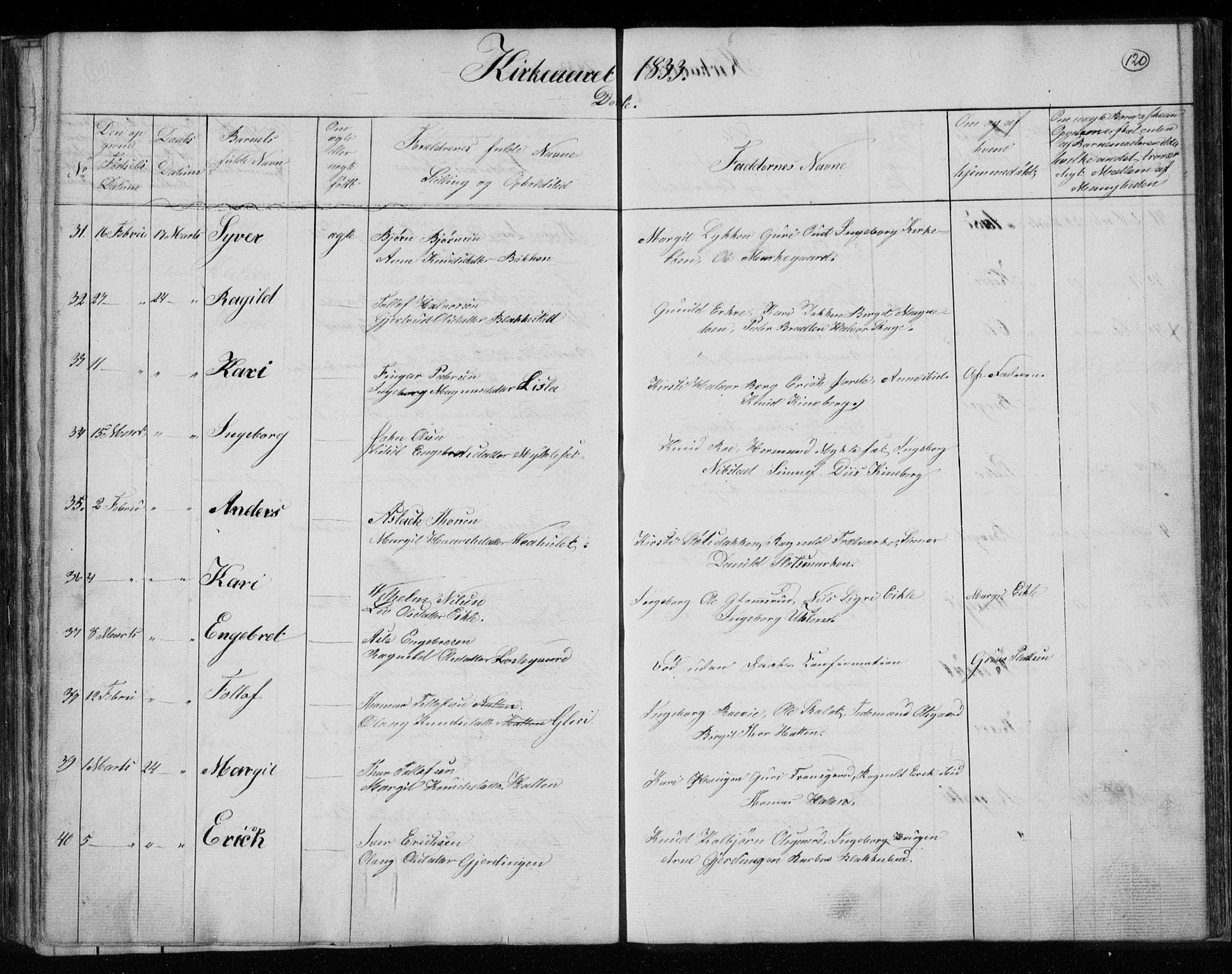 Gol kirkebøker, AV/SAKO-A-226/F/Fa/L0001: Parish register (official) no. I 1, 1821-1837, p. 120