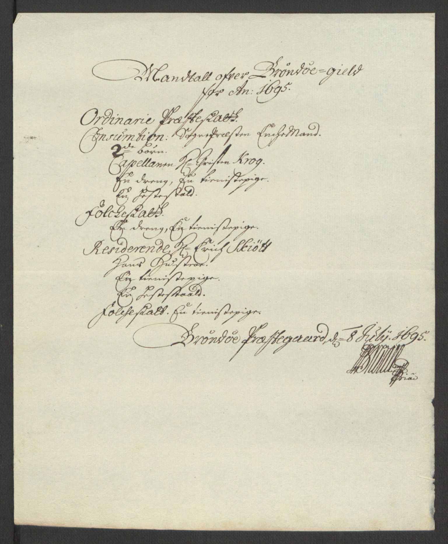 Rentekammeret inntil 1814, Reviderte regnskaper, Fogderegnskap, RA/EA-4092/R65/L4505: Fogderegnskap Helgeland, 1693-1696, p. 391