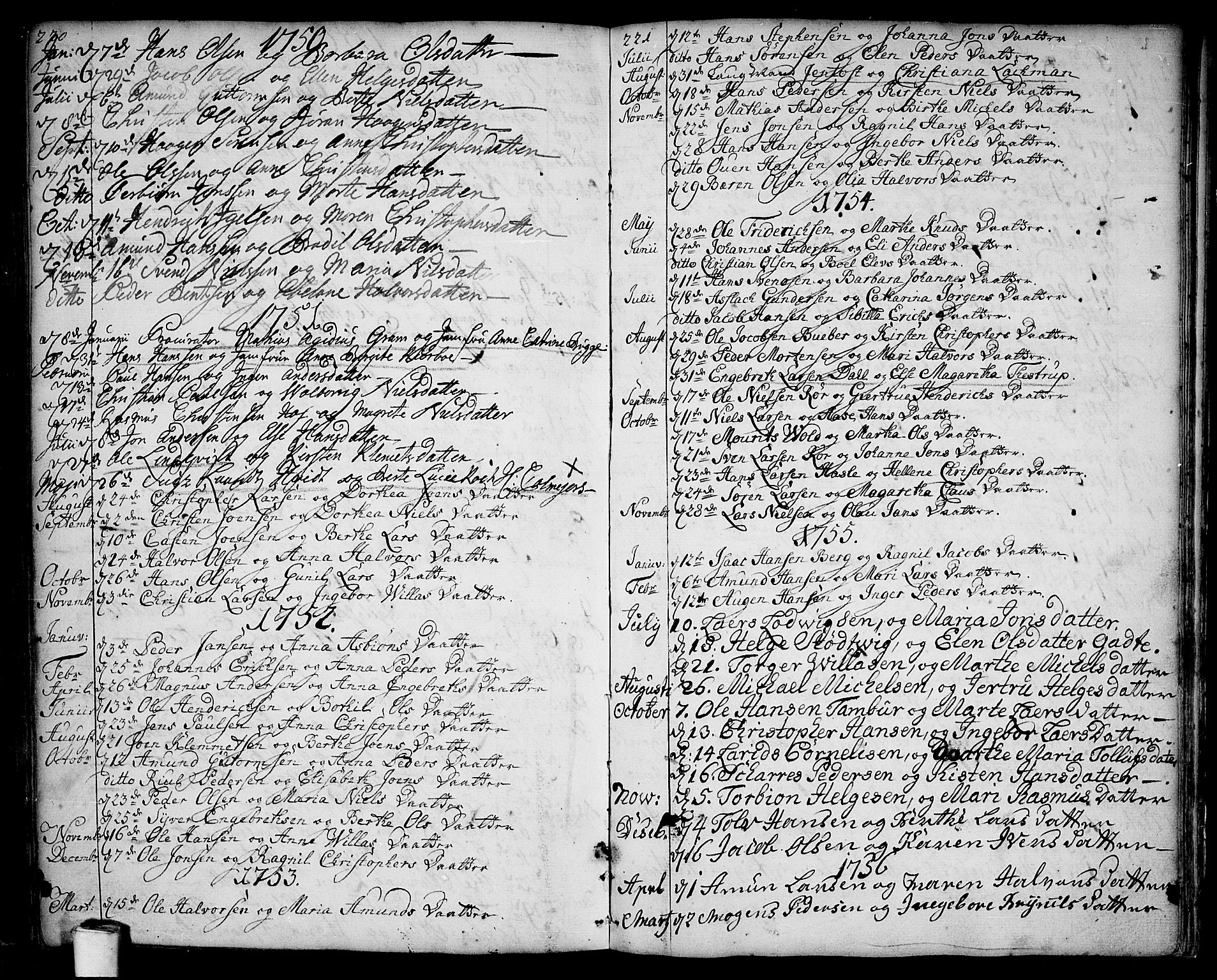 Rygge prestekontor Kirkebøker, SAO/A-10084b/F/Fa/L0001: Parish register (official) no. 1, 1725-1771, p. 220-221