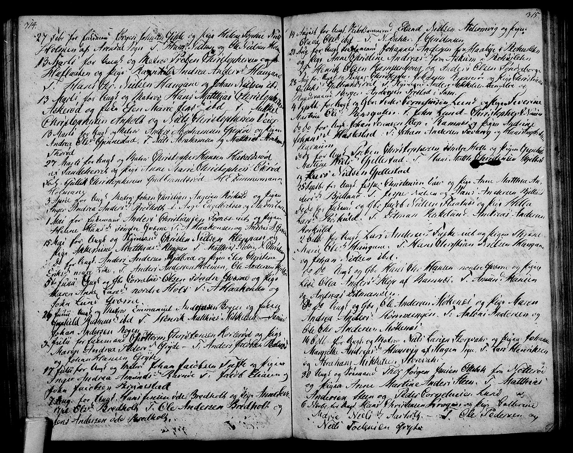 Stokke kirkebøker, SAKO/A-320/F/Fa/L0004: Parish register (official) no. I 4, 1804-1815, p. 314-315