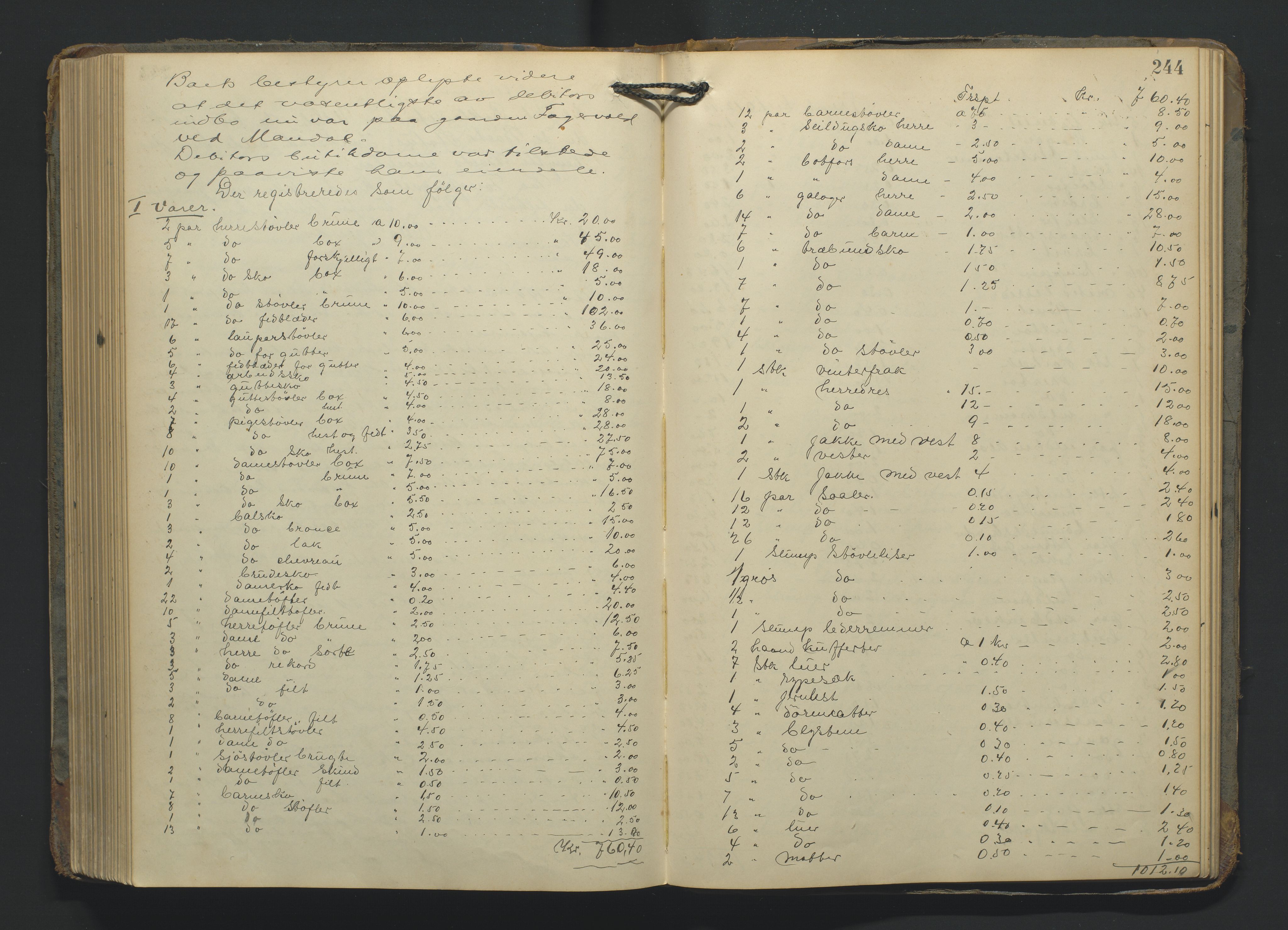 Flekkefjord byfogd, AV/SAK-1222-0002/H/Hc/L0004: Skifteprotokoll nr. 4, 1900-1913, p. 244