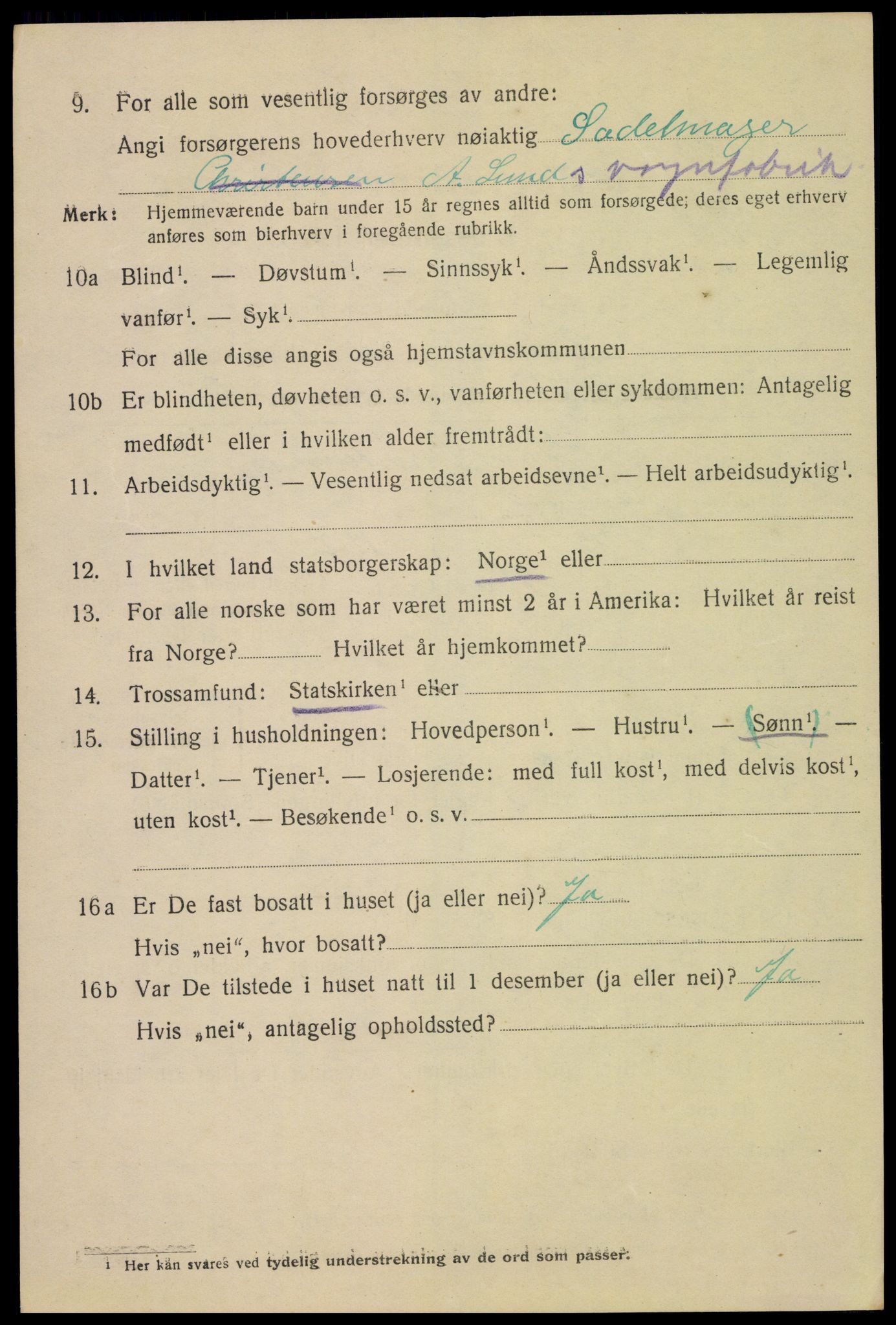 SAH, 1920 census for Hamar, 1920, p. 7520