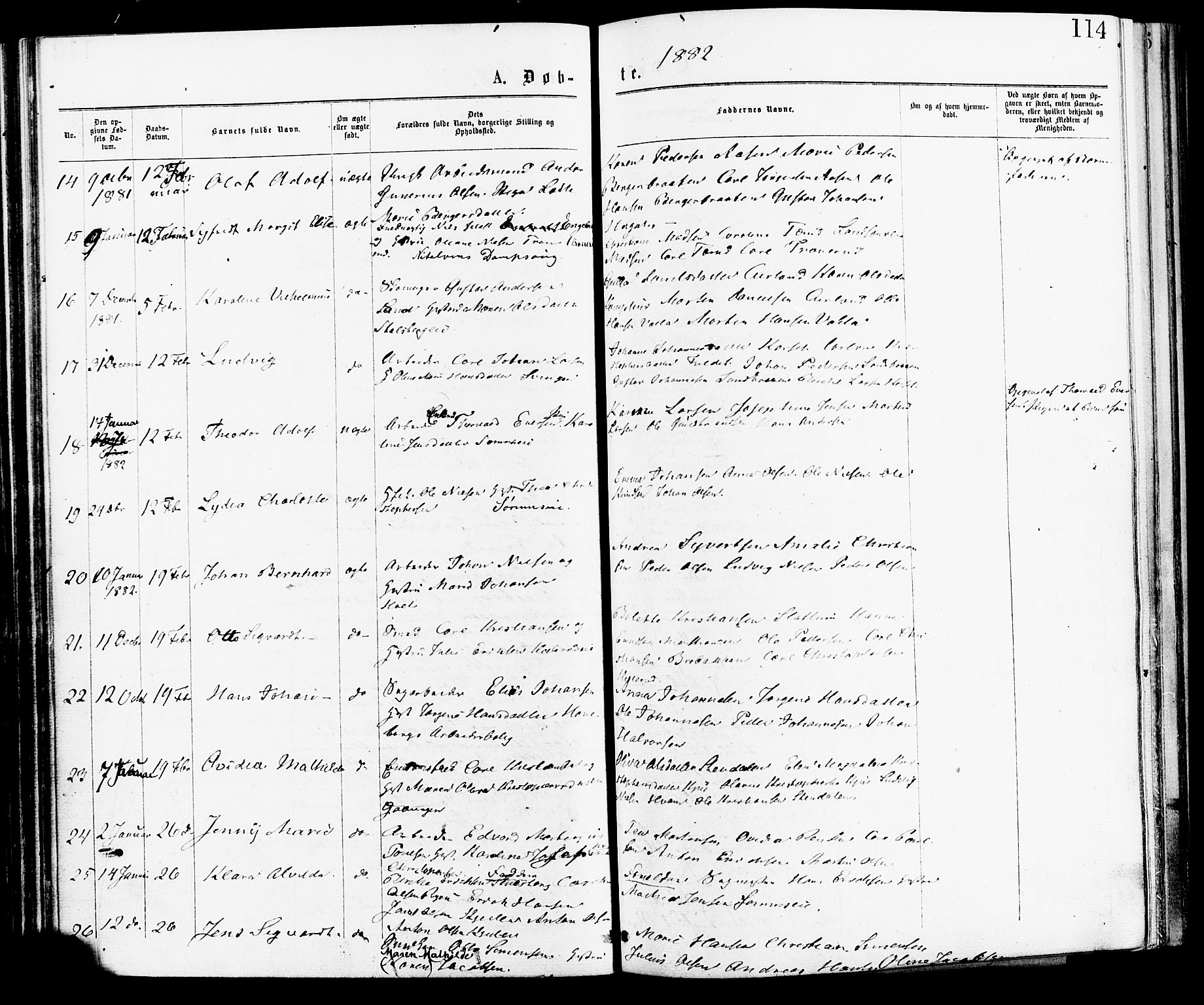 Skedsmo prestekontor Kirkebøker, AV/SAO-A-10033a/F/Fa/L0012: Parish register (official) no. I 12, 1876-1883, p. 114