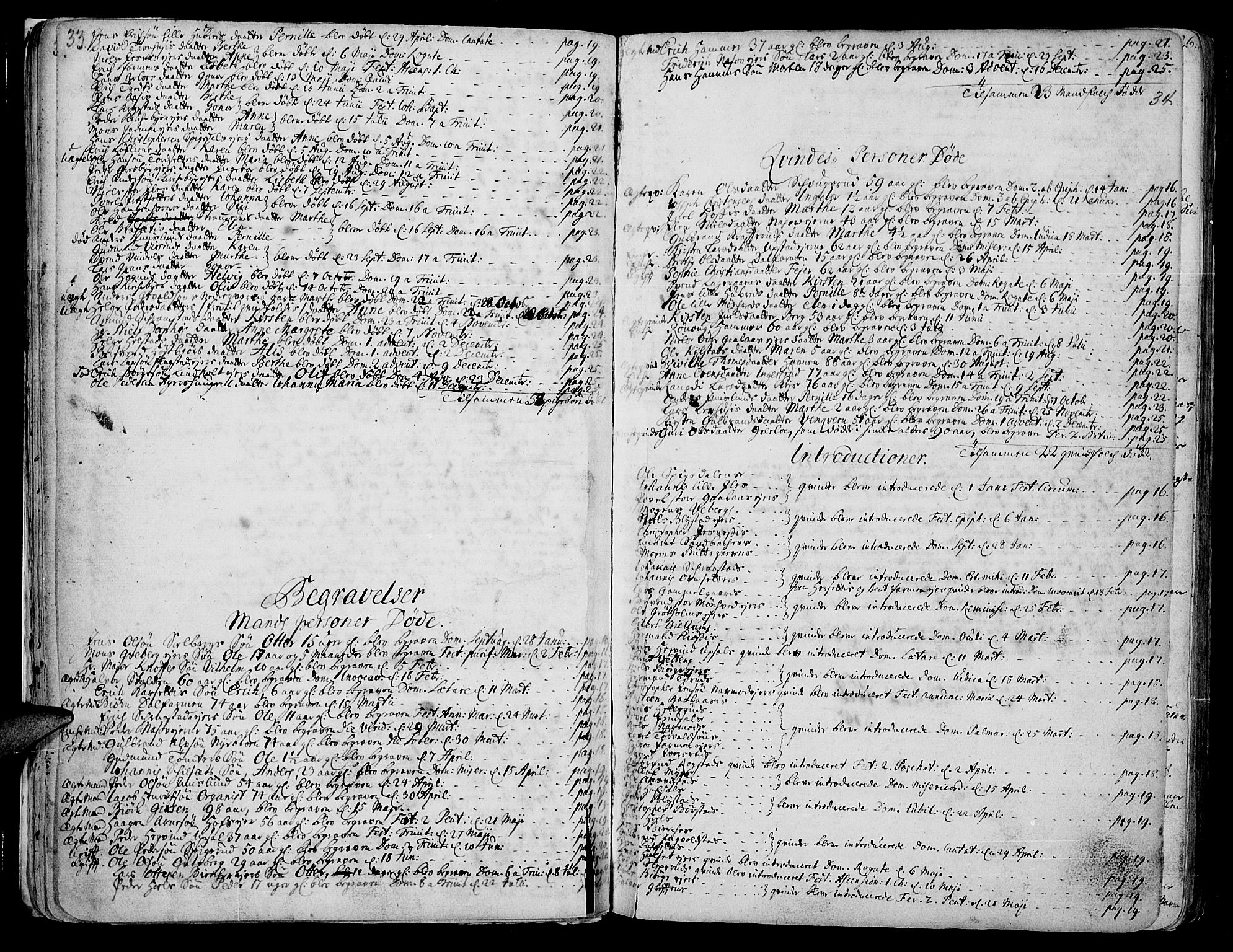 Vang prestekontor, Hedmark, AV/SAH-PREST-008/H/Ha/Haa/L0002A: Parish register (official) no. 2A, 1713-1733, p. 33-34