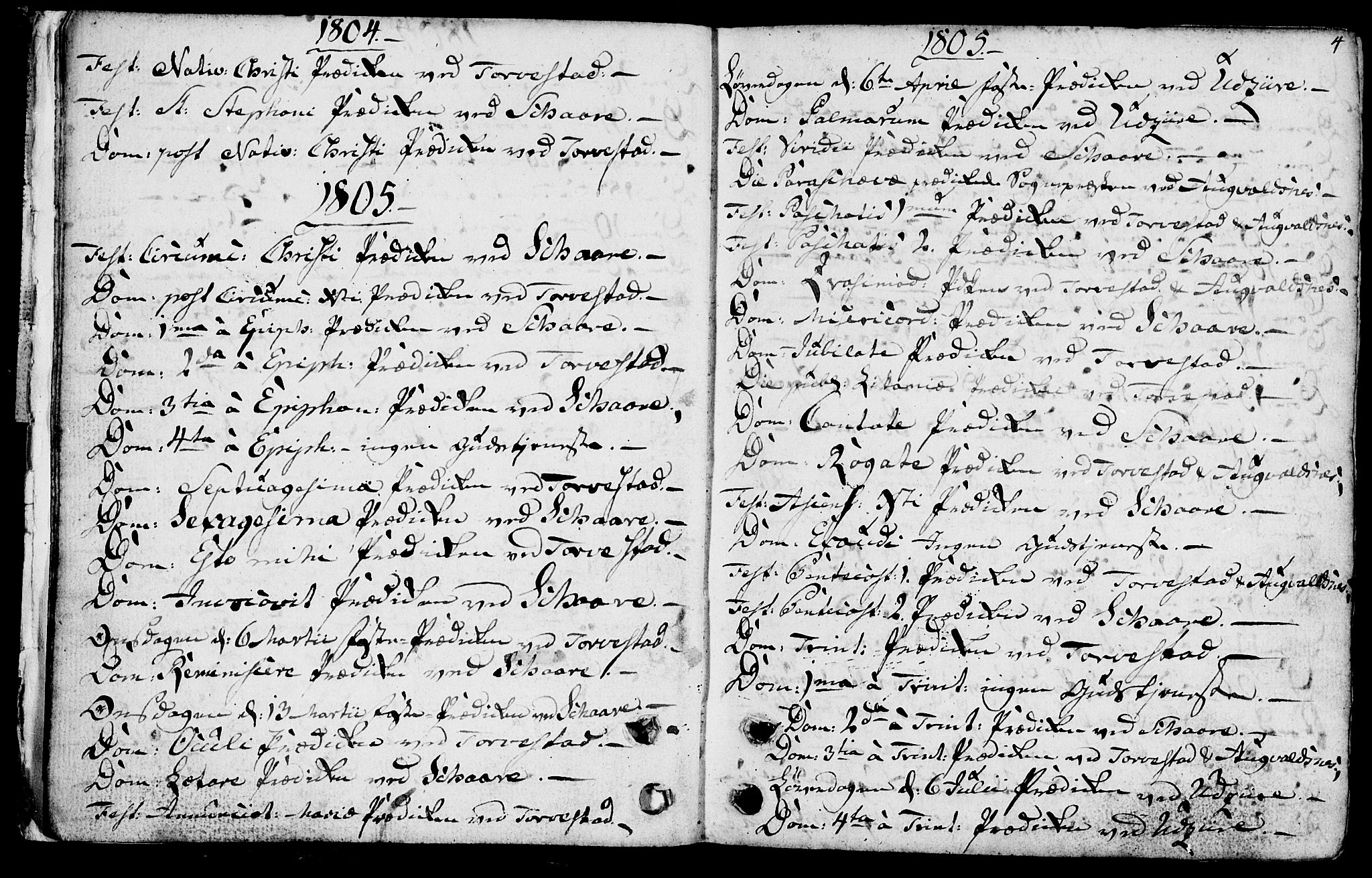 Torvastad sokneprestkontor, SAST/A -101857/H/Ha/Haa/L0002: Parish register (official) no. A 2, 1801-1817, p. 4