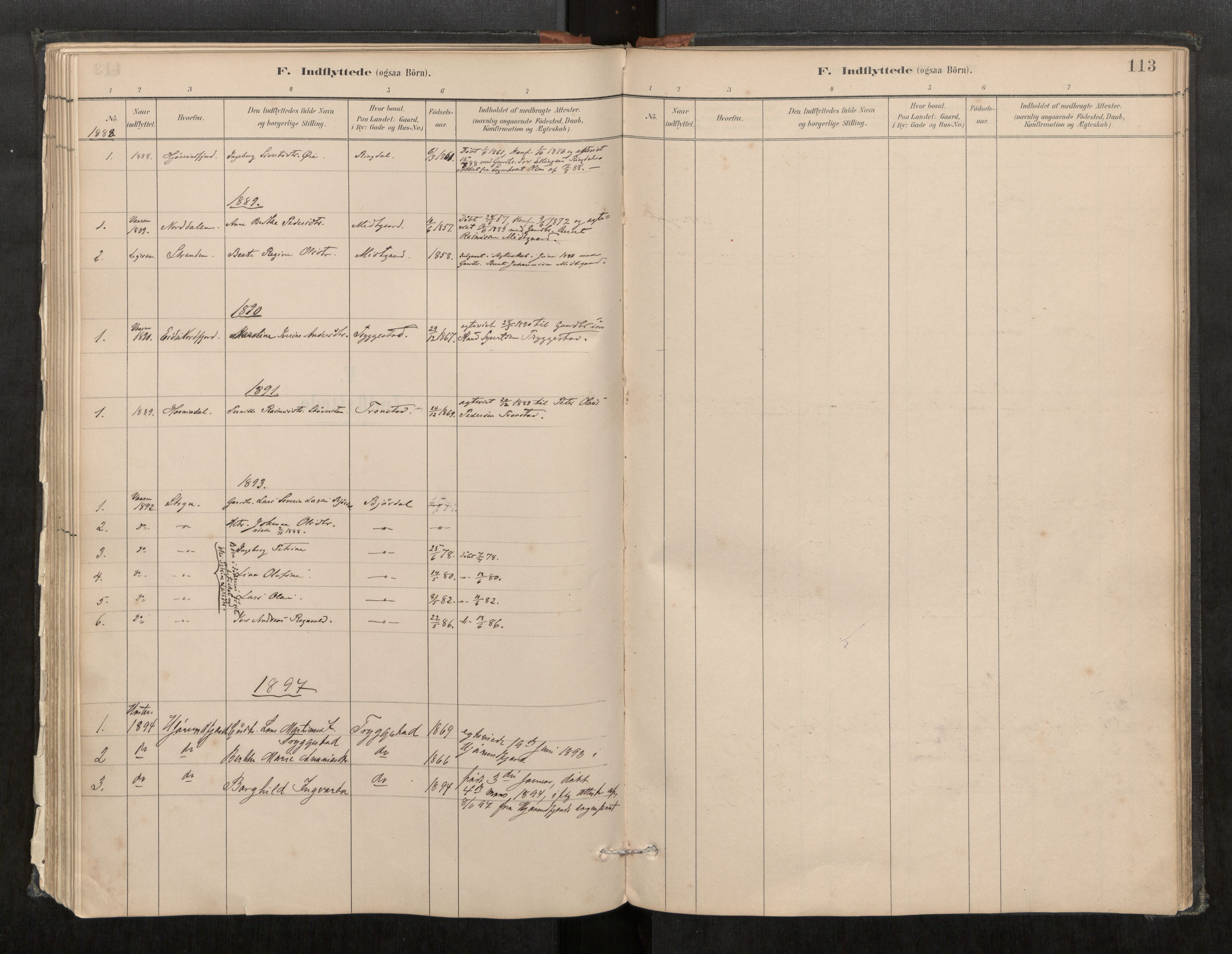 Sunnylven sokneprestkontor, SAT/A-1007: Parish register (official) no. 517A09, 1887-1910, p. 113