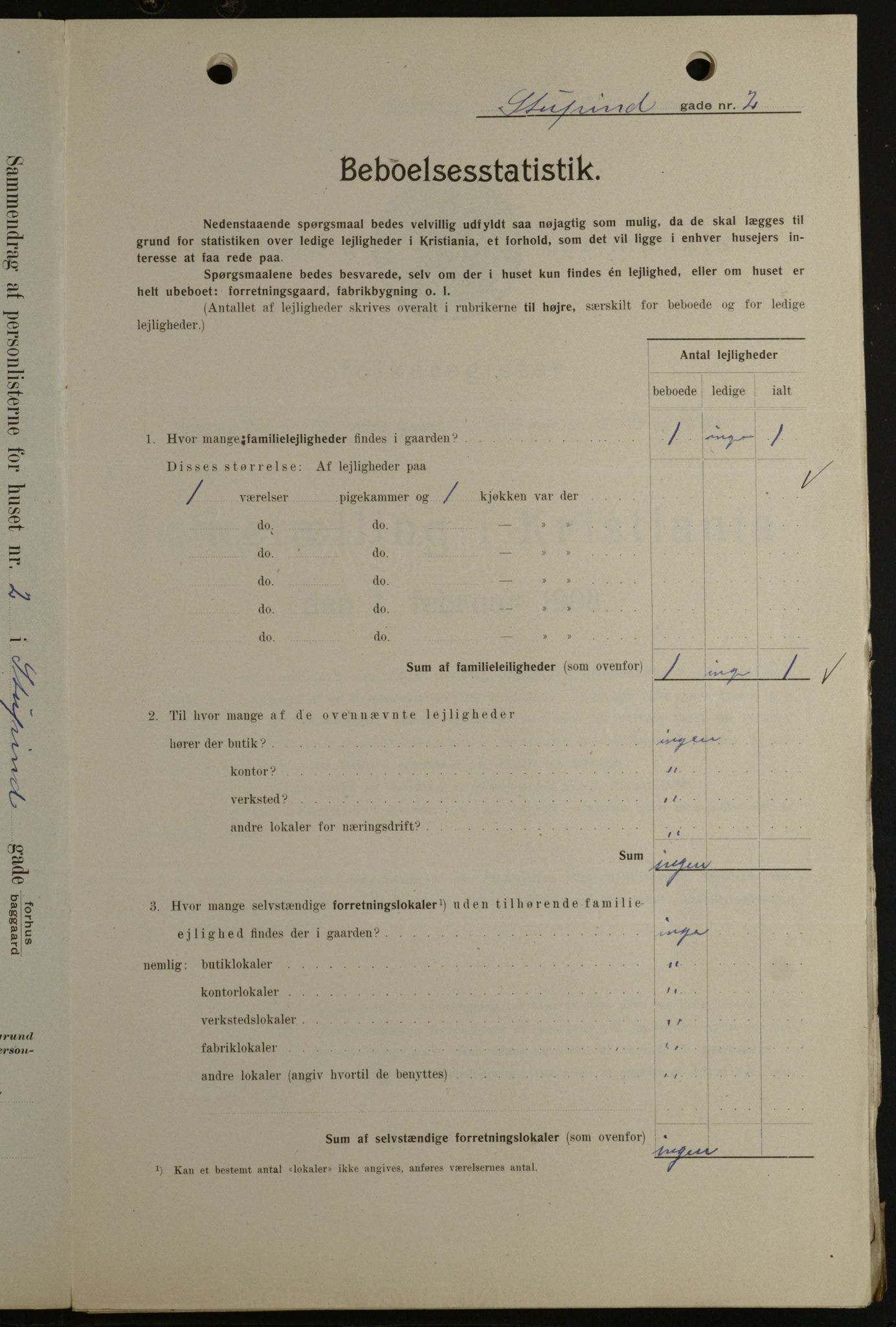 OBA, Municipal Census 1908 for Kristiania, 1908, p. 94014