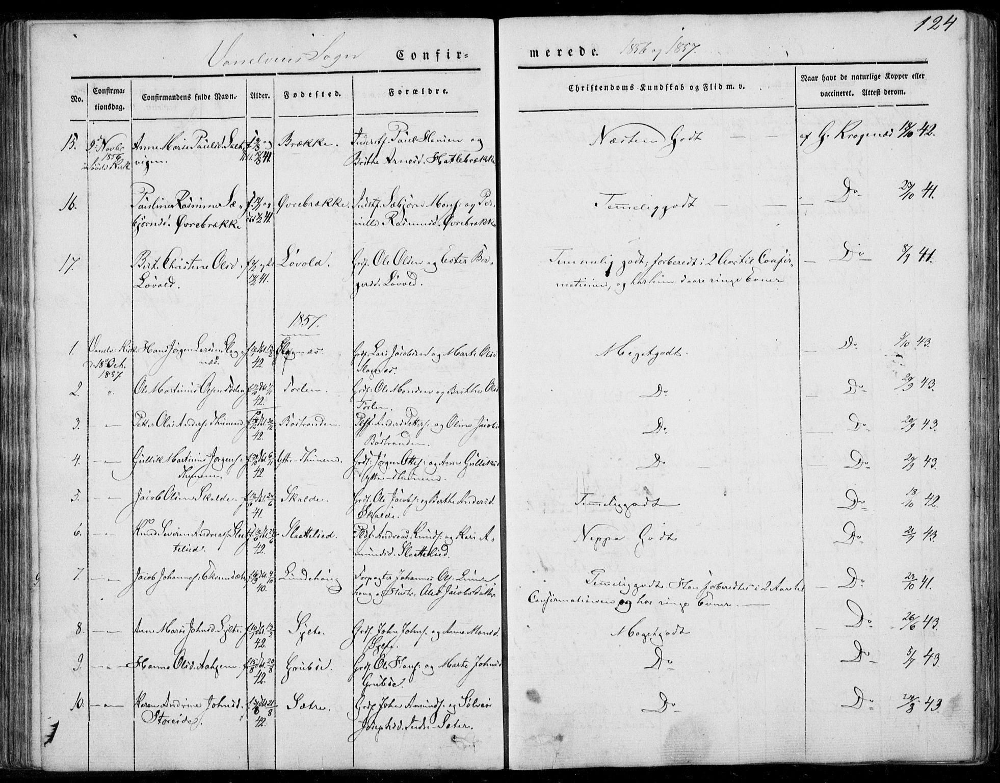 Ministerialprotokoller, klokkerbøker og fødselsregistre - Møre og Romsdal, AV/SAT-A-1454/501/L0006: Parish register (official) no. 501A06, 1844-1868, p. 124