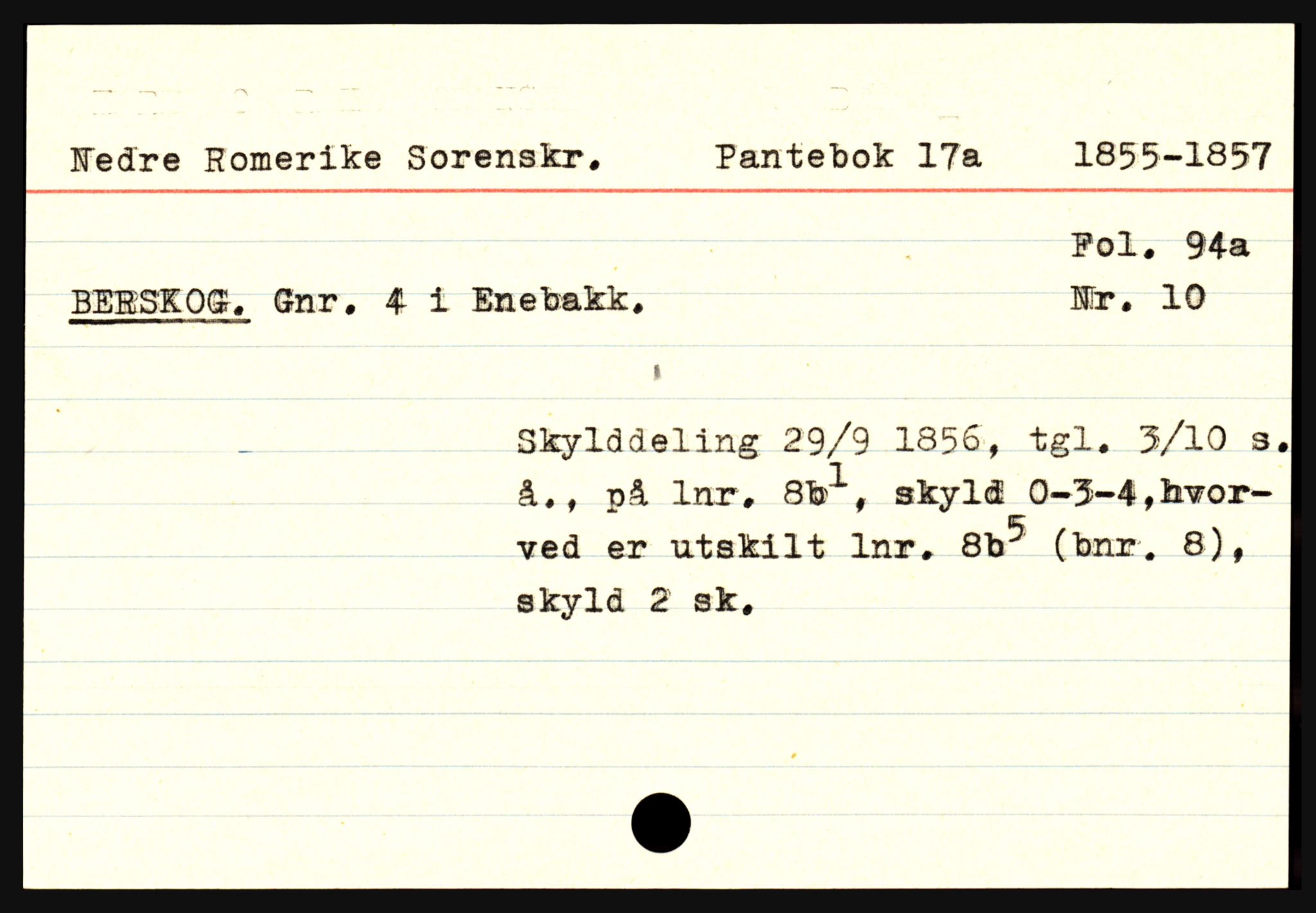 Statsarkivet i Oslo, AV/SAO-A-10621/Z/Zb/L0009: Enebakk (Auen - Årsrud), Feiring (Almelien - Torgunrød), Fet m/ Rælingen (Auten - Garder), p. 52