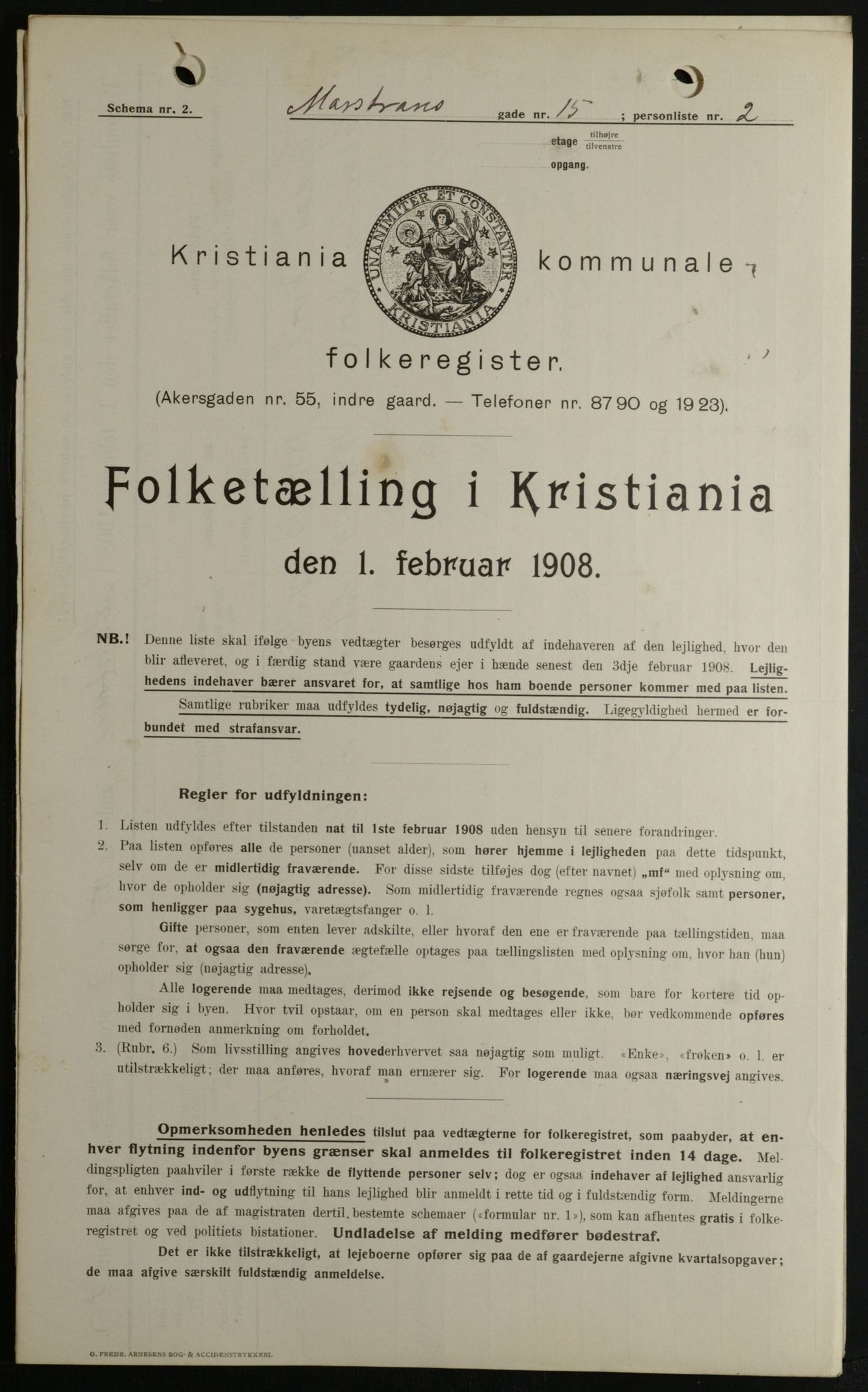 OBA, Municipal Census 1908 for Kristiania, 1908, p. 58079