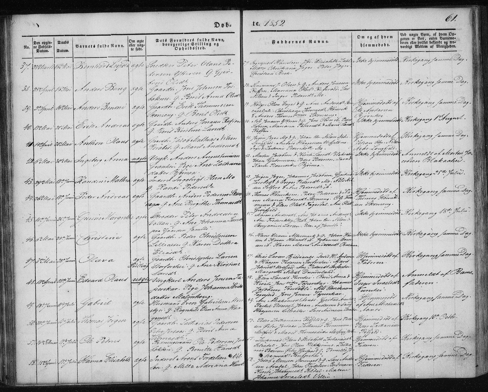 Ministerialprotokoller, klokkerbøker og fødselsregistre - Nordland, SAT/A-1459/827/L0391: Parish register (official) no. 827A03, 1842-1852, p. 61