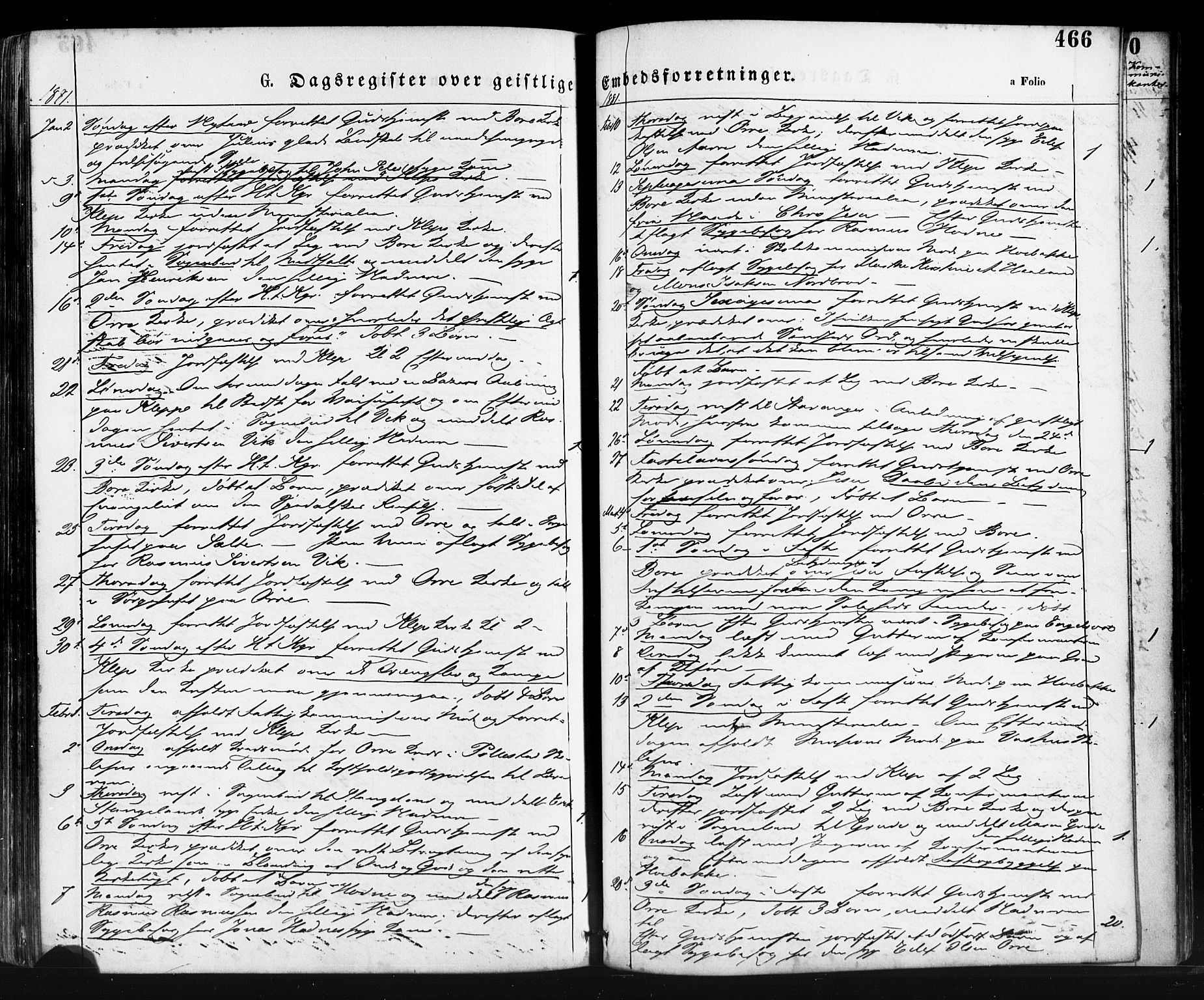 Klepp sokneprestkontor, SAST/A-101803/001/3/30BA/L0006: Parish register (official) no. A 6, 1871-1885, p. 466
