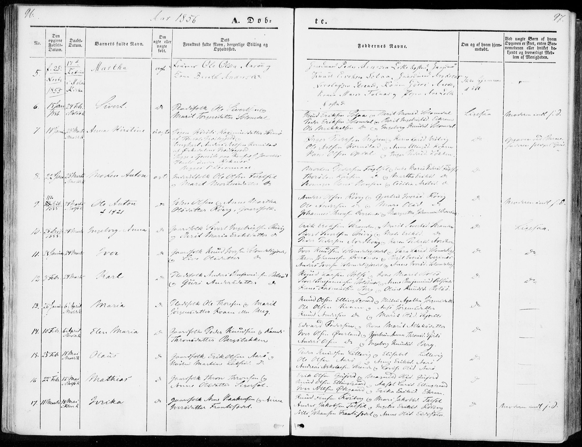 Ministerialprotokoller, klokkerbøker og fødselsregistre - Møre og Romsdal, AV/SAT-A-1454/555/L0653: Parish register (official) no. 555A04, 1843-1869, p. 96-97