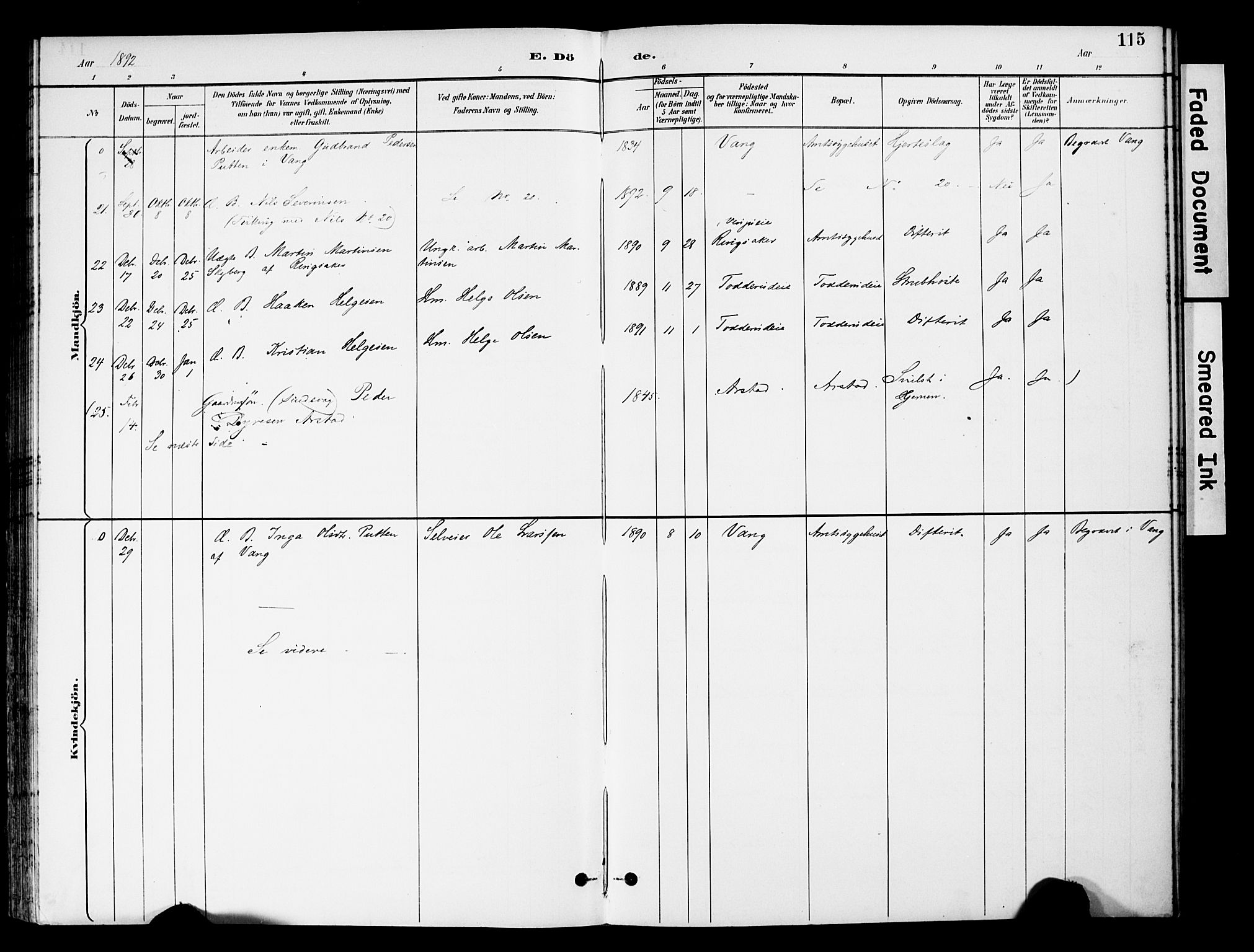 Stange prestekontor, AV/SAH-PREST-002/K/L0021: Parish register (official) no. 21, 1891-1902, p. 115