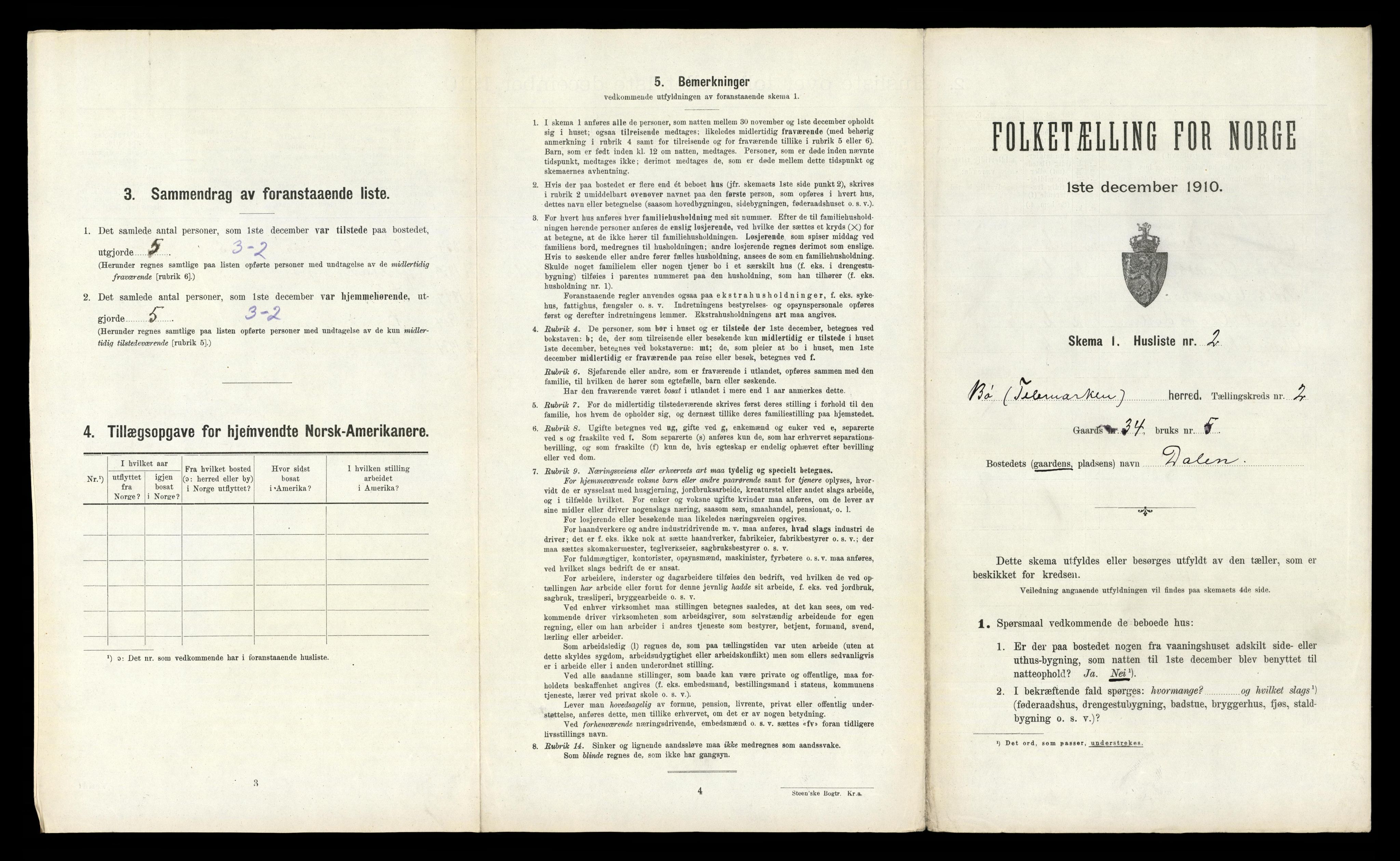 RA, 1910 census for Bø, 1910, p. 257