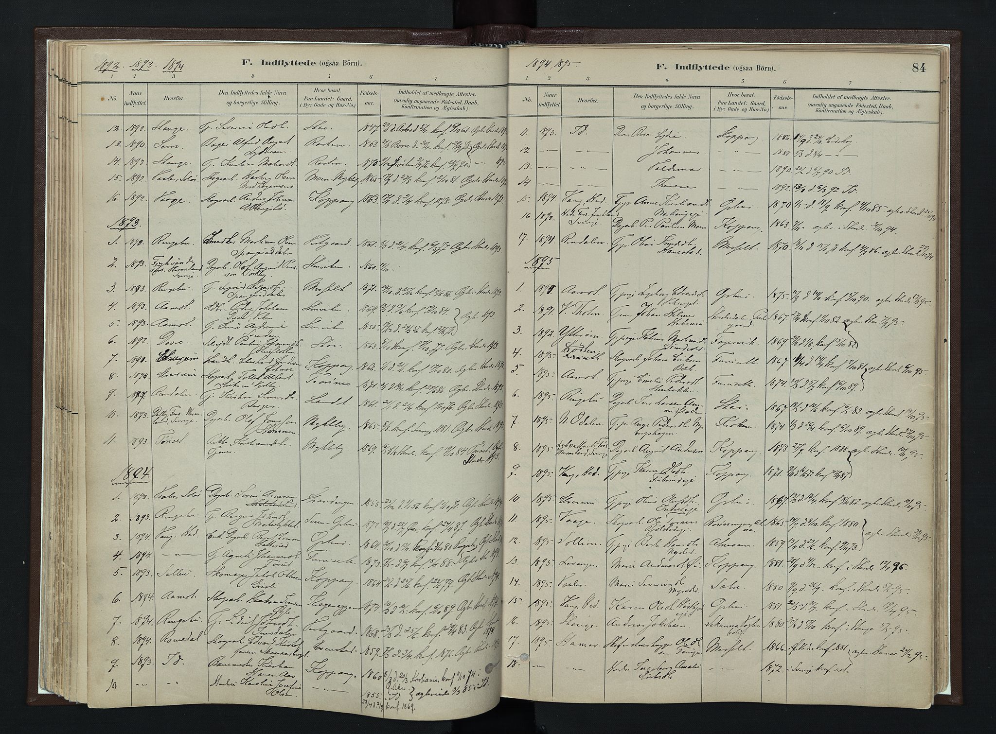 Stor-Elvdal prestekontor, AV/SAH-PREST-052/H/Ha/Haa/L0003: Parish register (official) no. 3, 1882-1901, p. 84